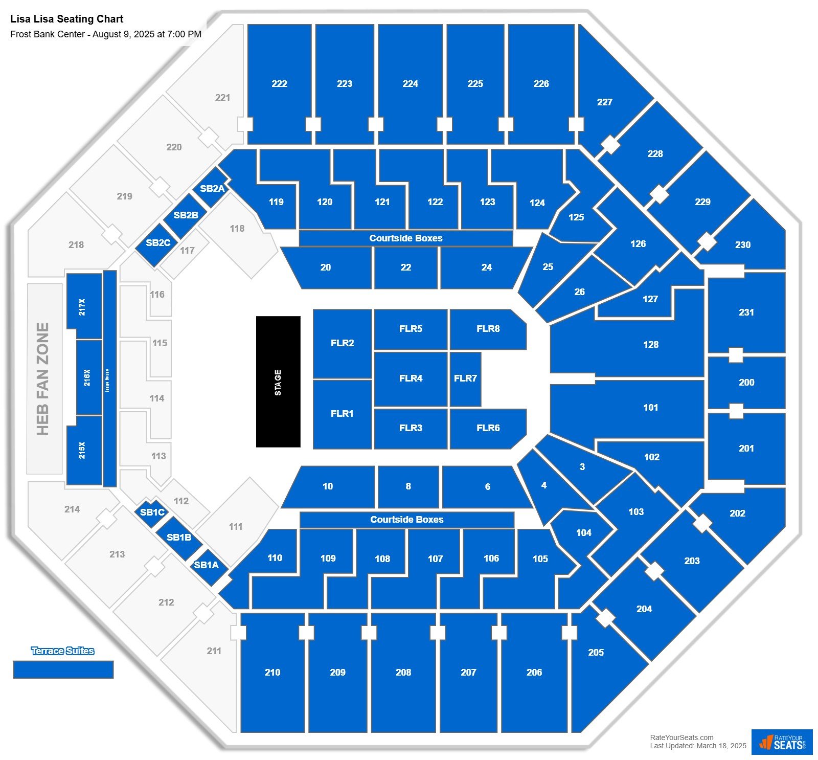 Lisa Lisa seating chart Frost Bank Center