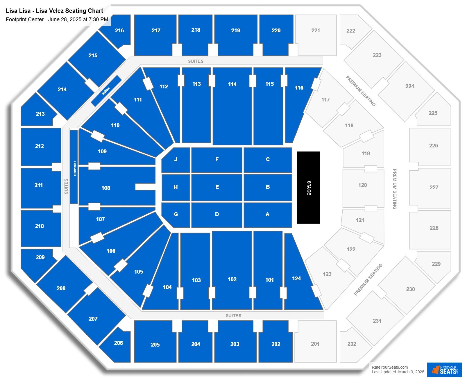 Lisa Lisa - Lisa Velez seating chart PHX Arena