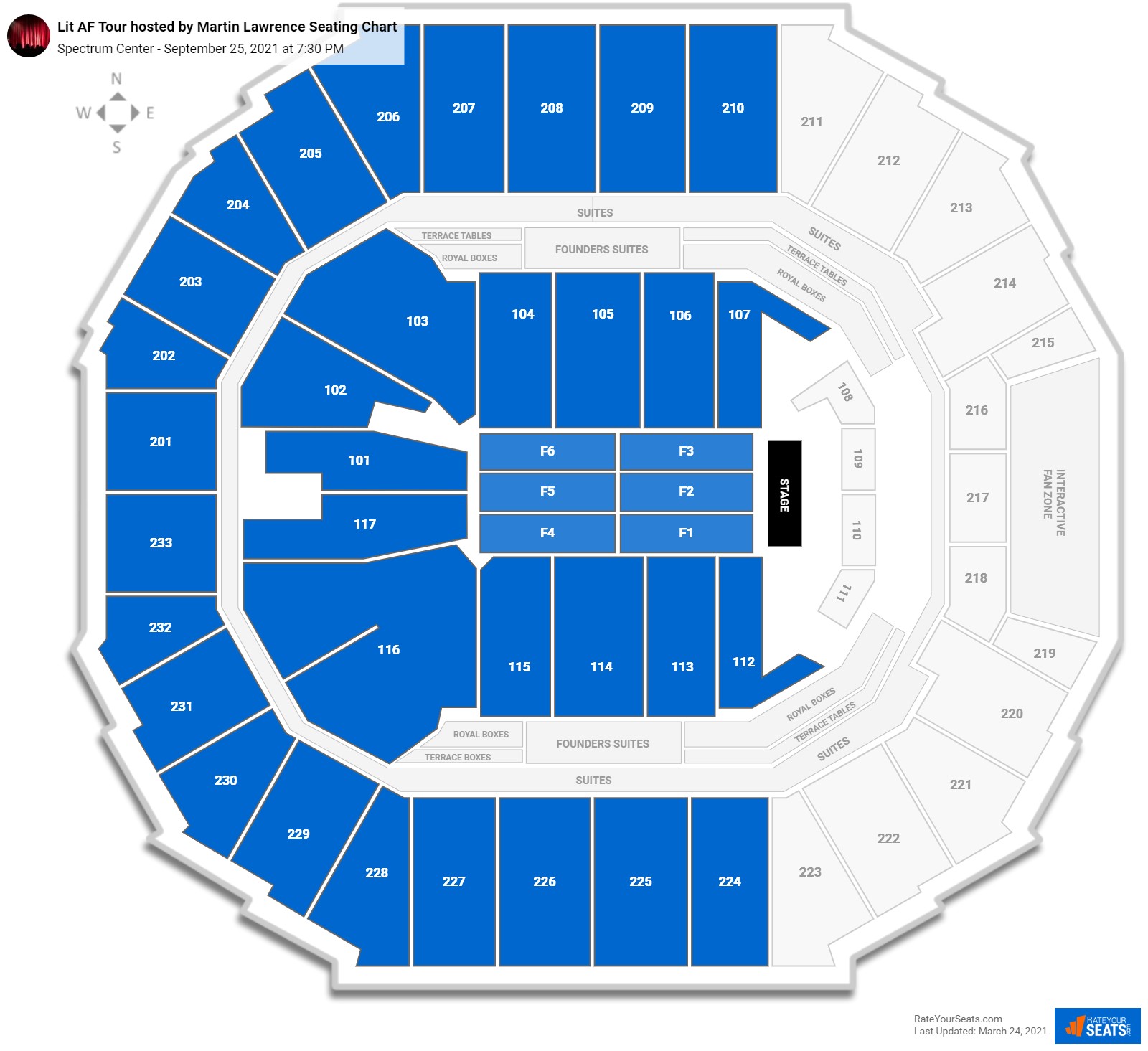 Lit AF Tour hosted by Martin Lawrence seating chart Spectrum Center