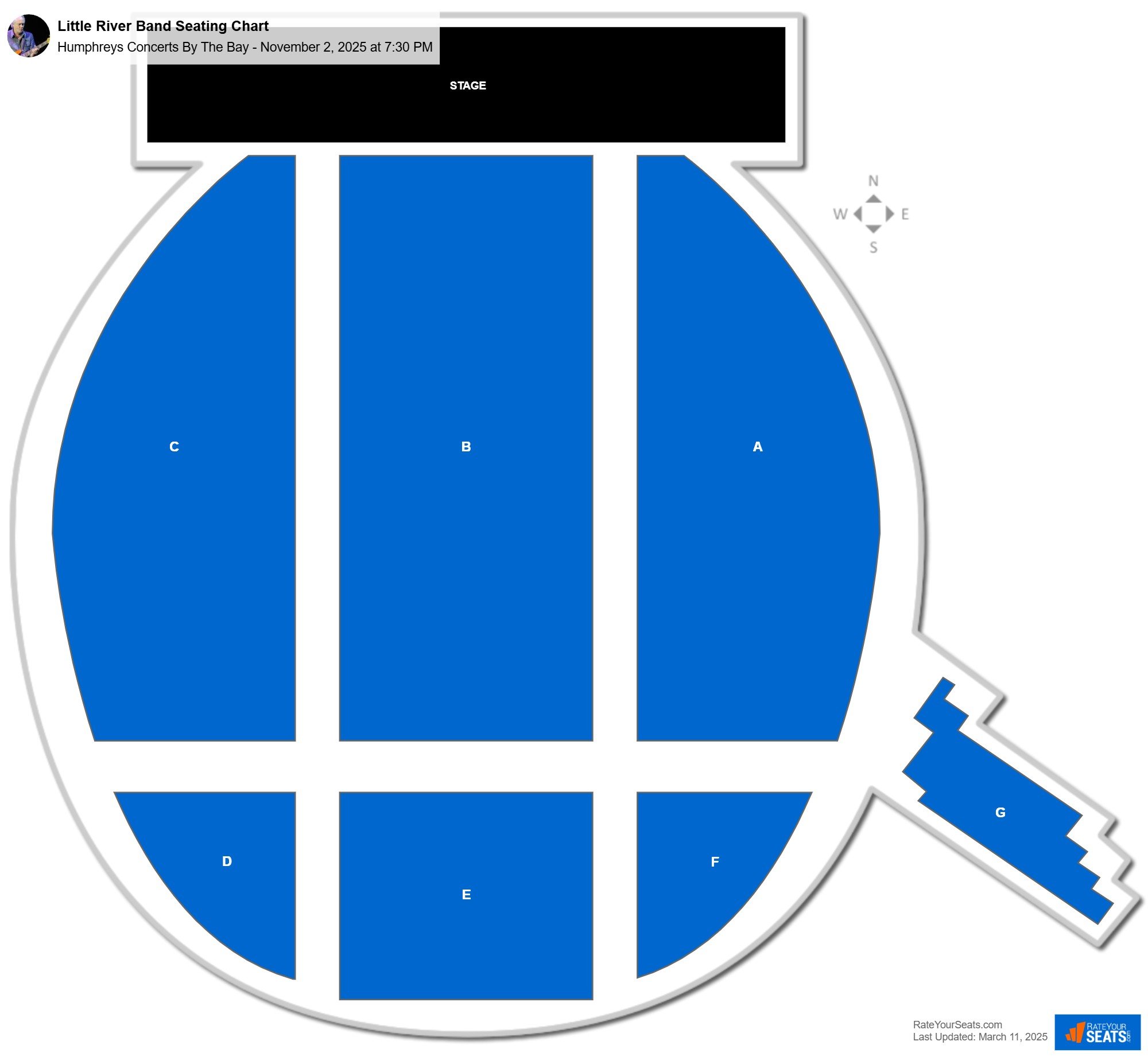 Little River Band seating chart Humphreys Concerts By The Bay