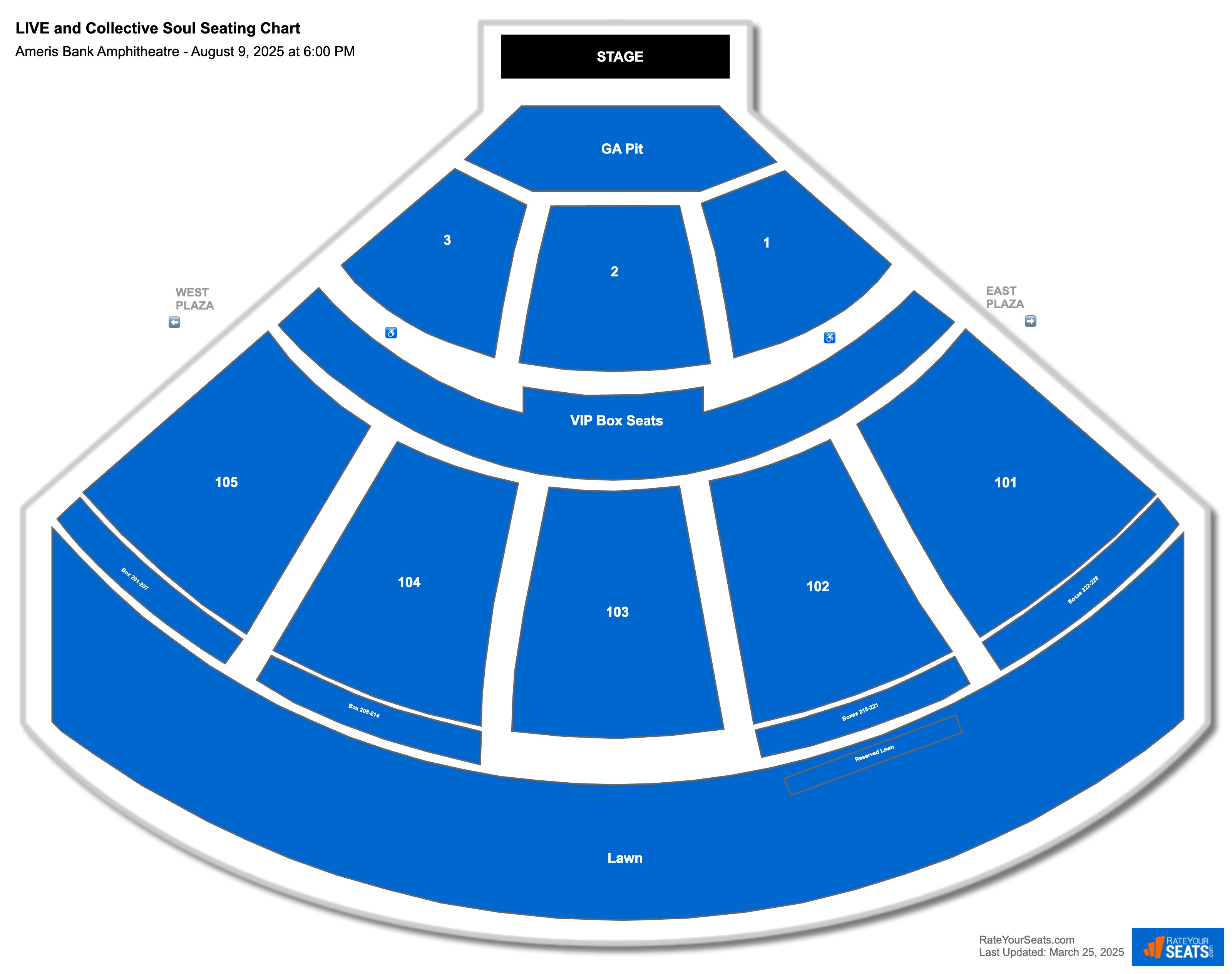 LIVE and Collective Soul seating chart Ameris Bank Amphitheatre