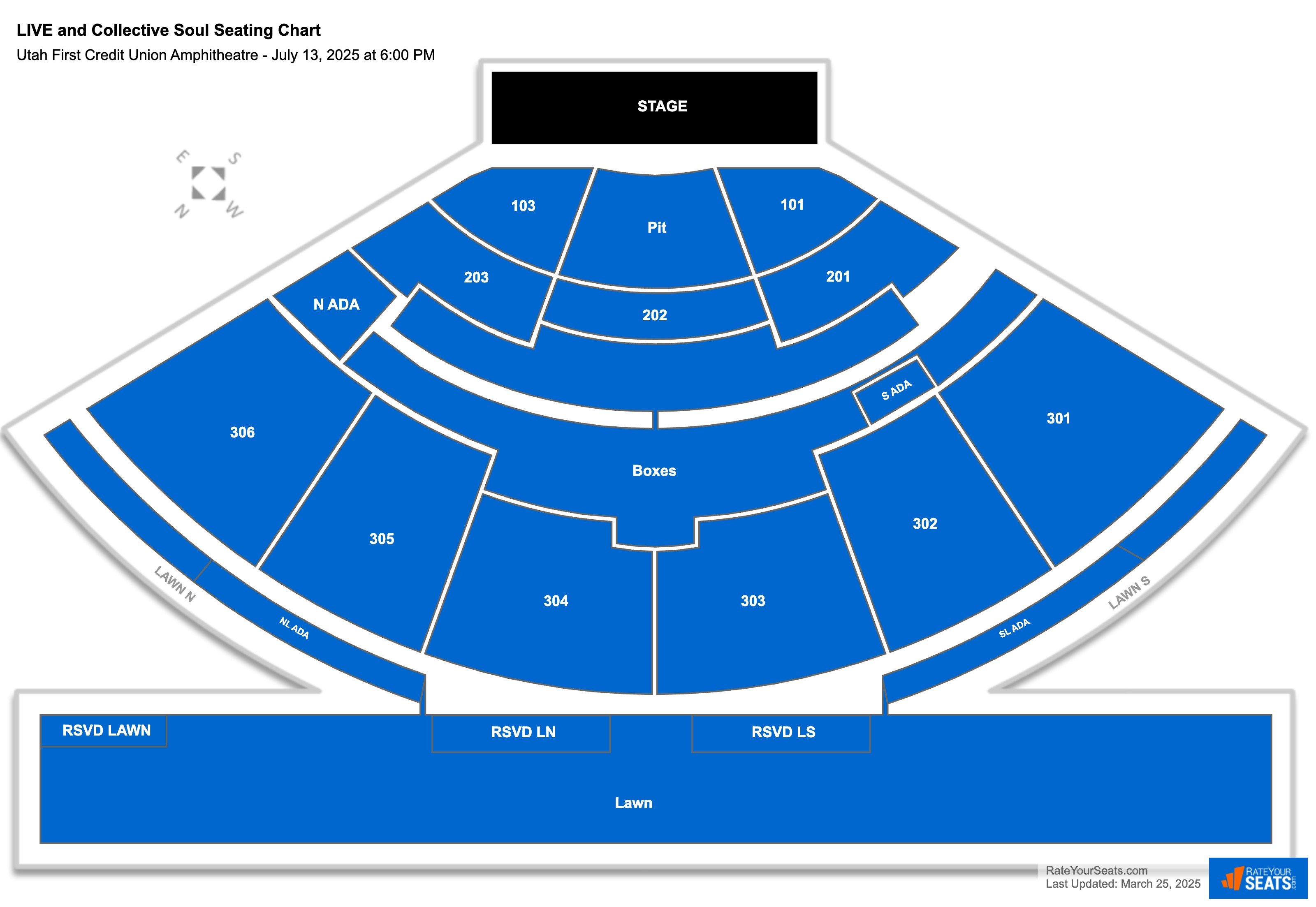 LIVE and Collective Soul seating chart Utah First Credit Union Amphitheatre