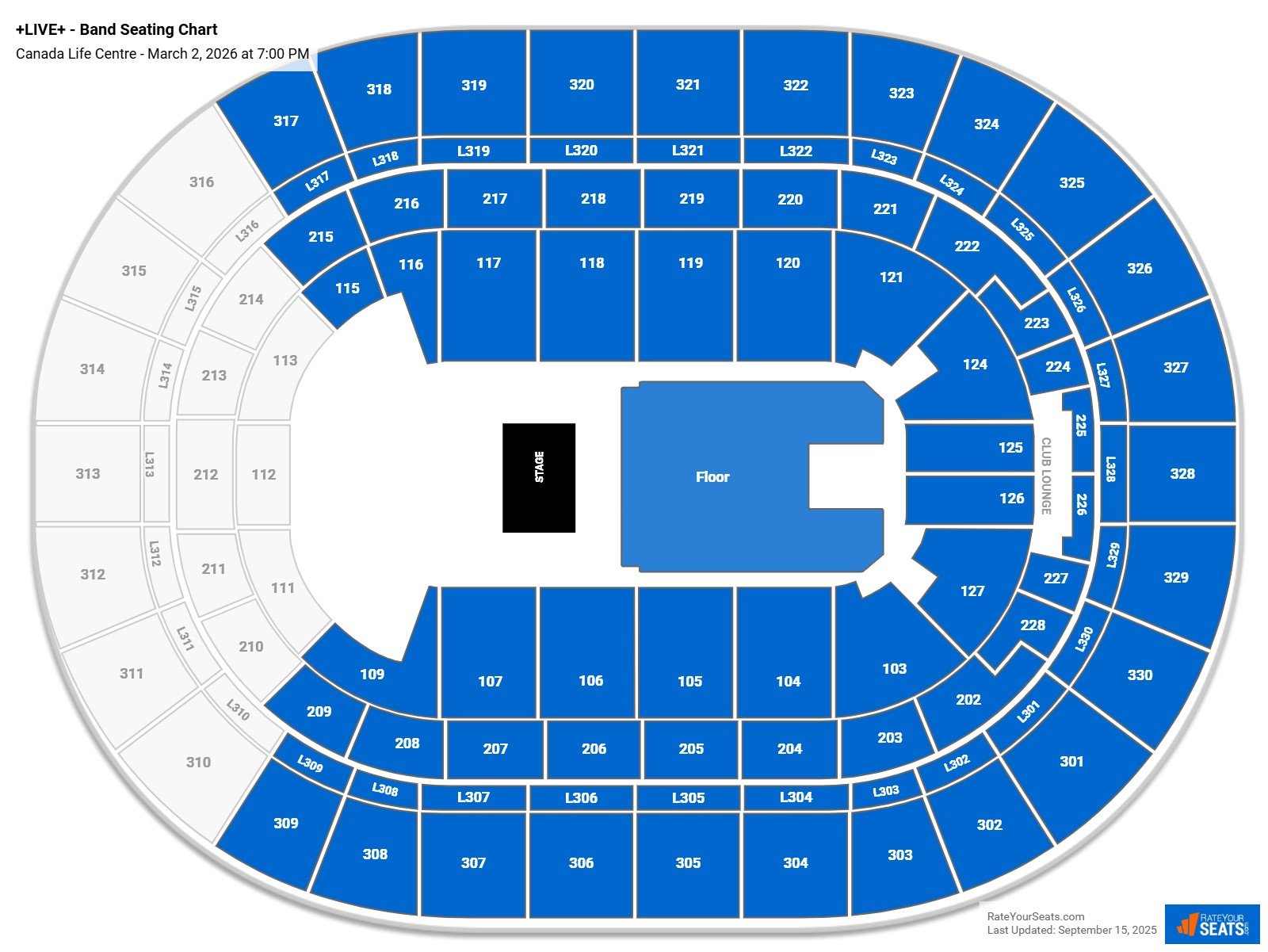 +LIVE+ - Band seating chart Canada Life Centre