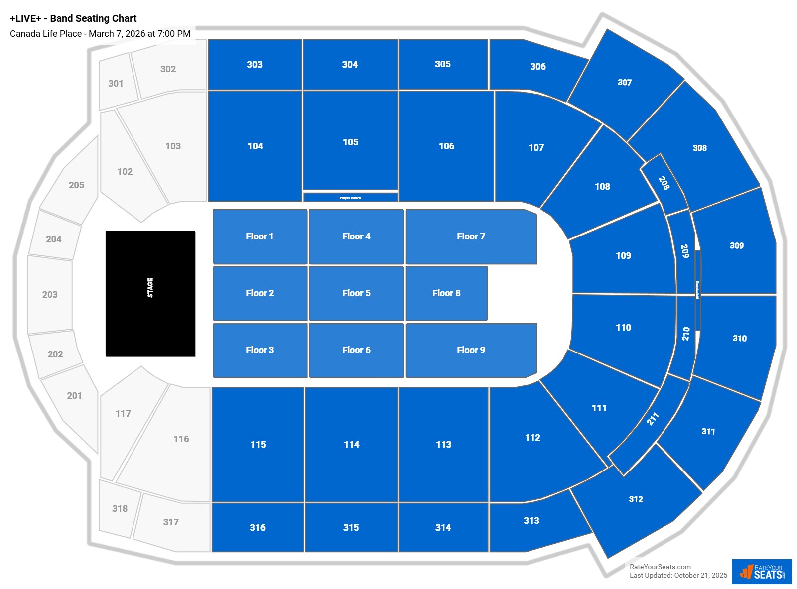 +LIVE+ - Band seating chart Canada Life Place