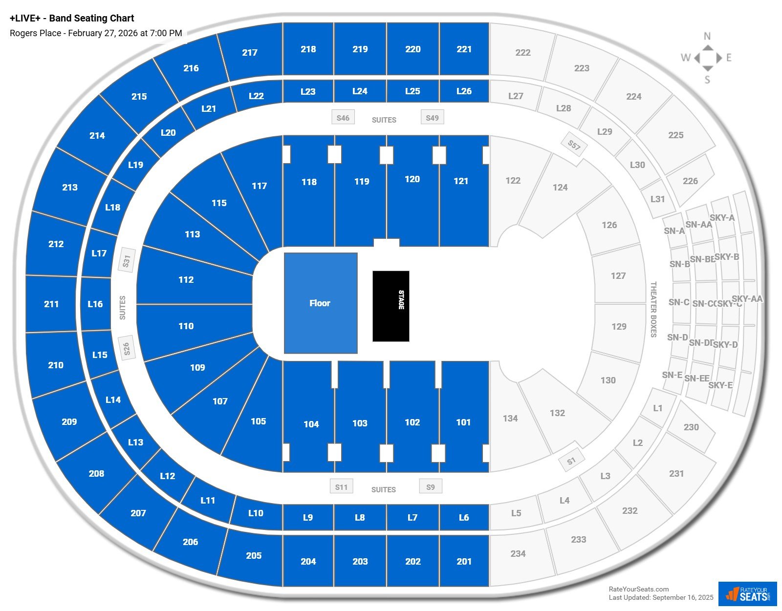 +LIVE+ - Band seating chart Rogers Place