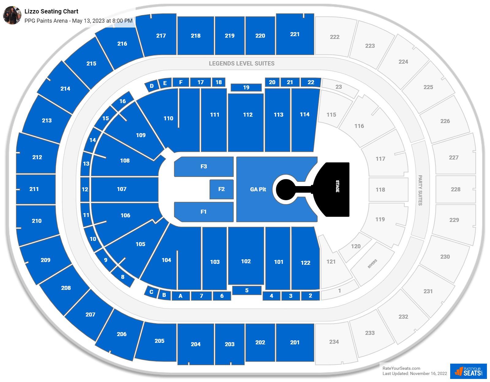 PPG Paints Arena Concert Seating Chart