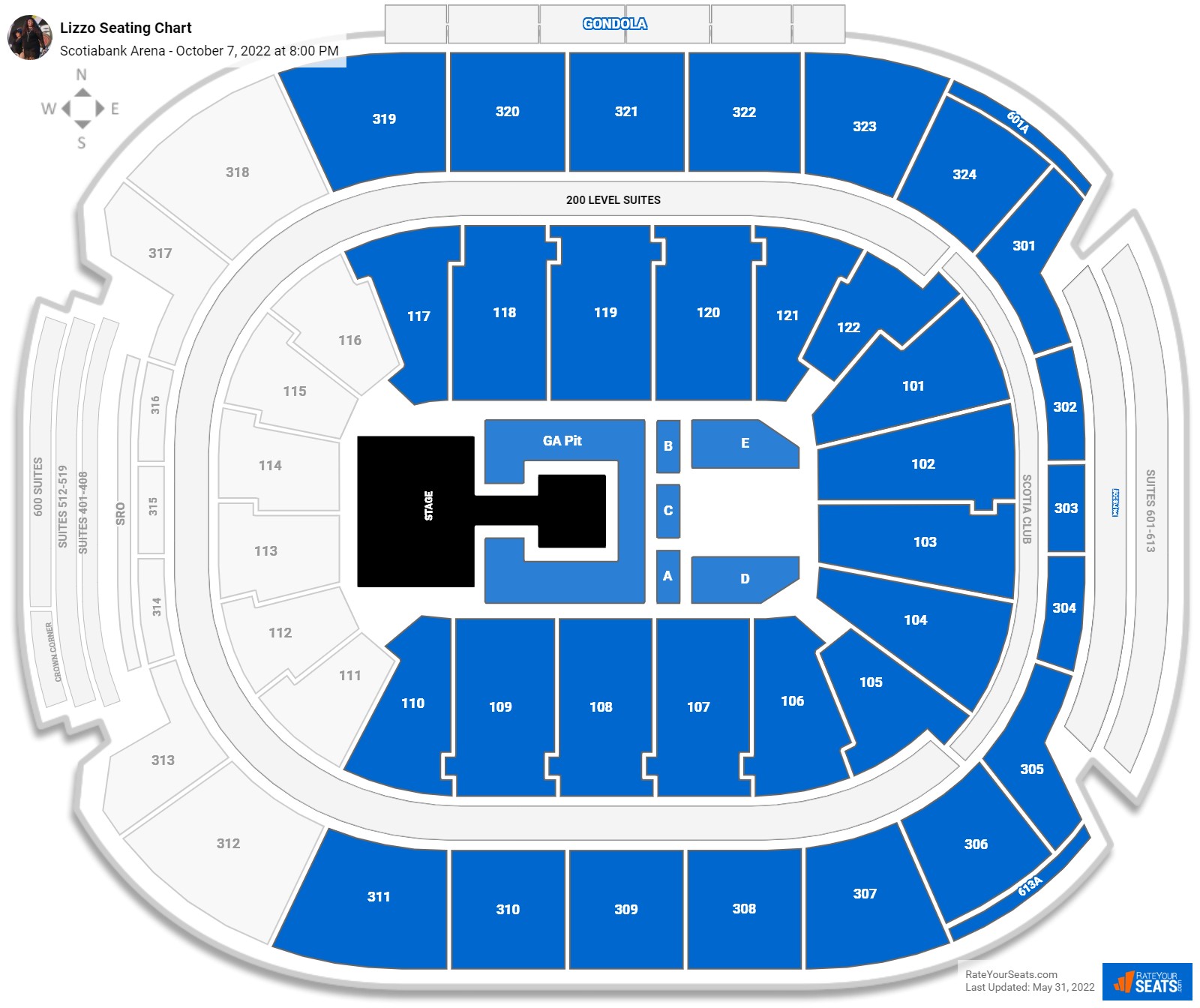 Lizzo seating chart Scotiabank Arena