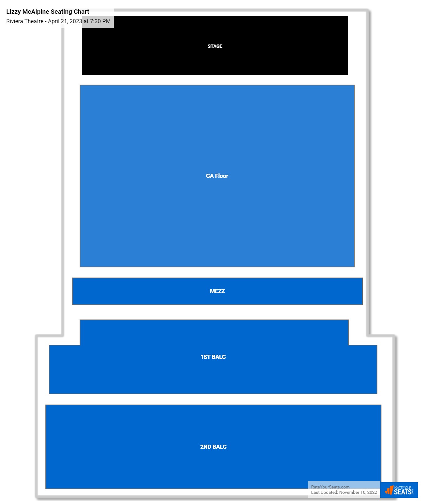 Lizzy McAlpine seating chart Riviera Theatre