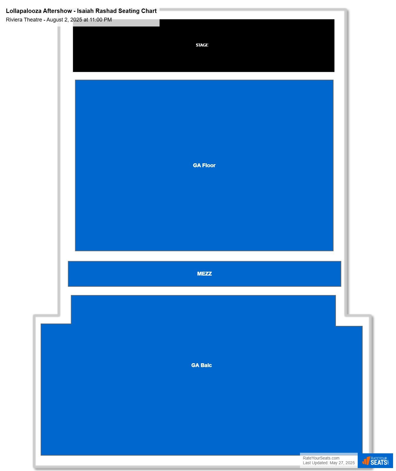 Lollapalooza Aftershow - Isaiah Rashad seating chart Riviera Theatre