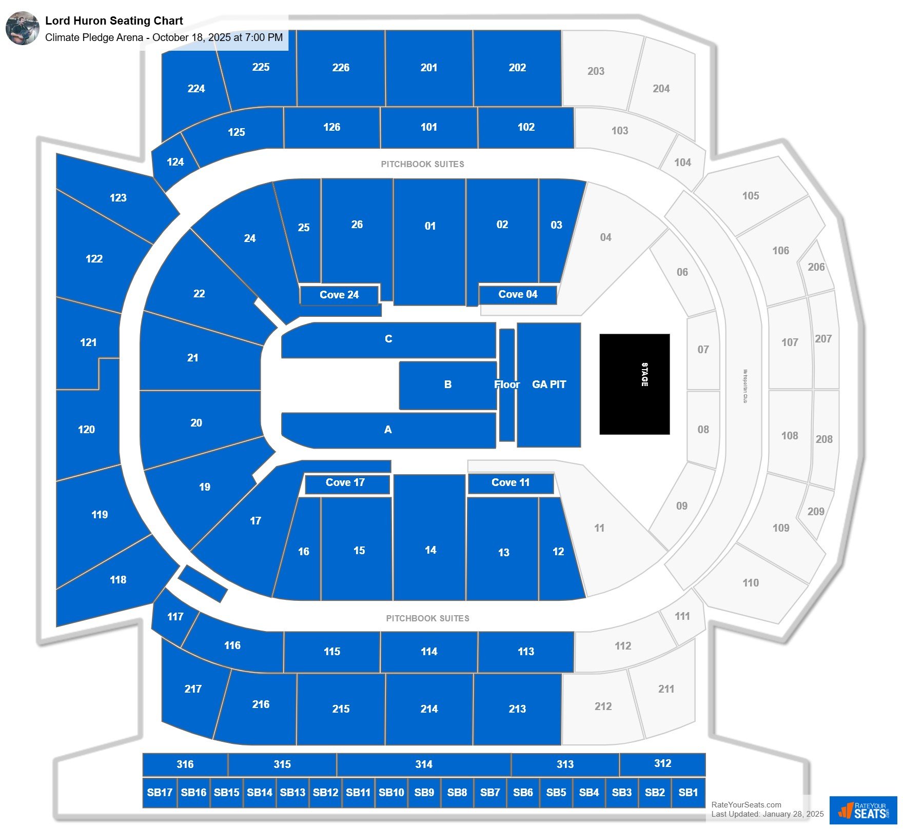 Lord Huron seating chart Climate Pledge Arena