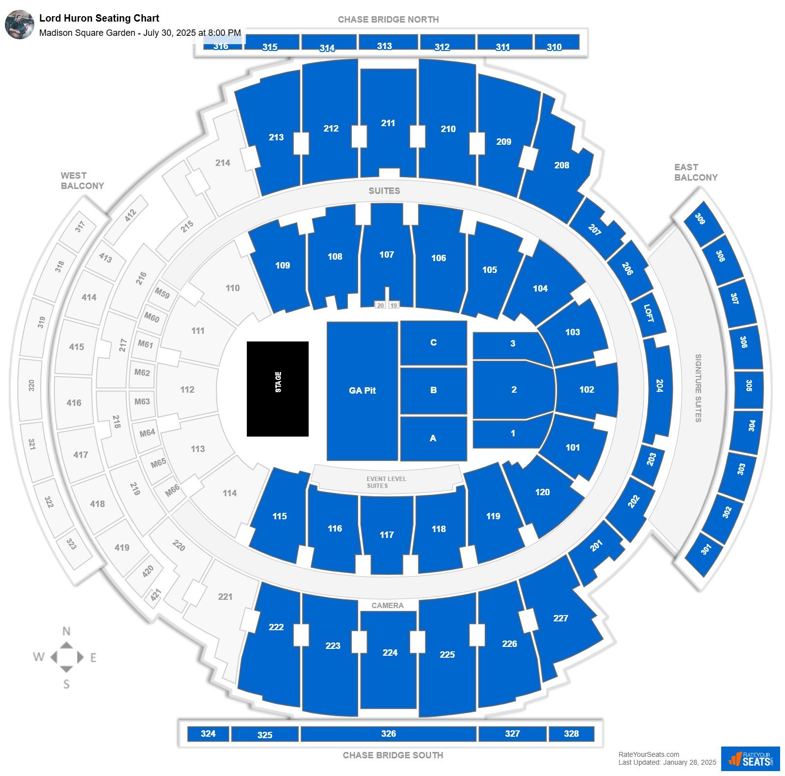 Lord Huron seating chart Madison Square Garden