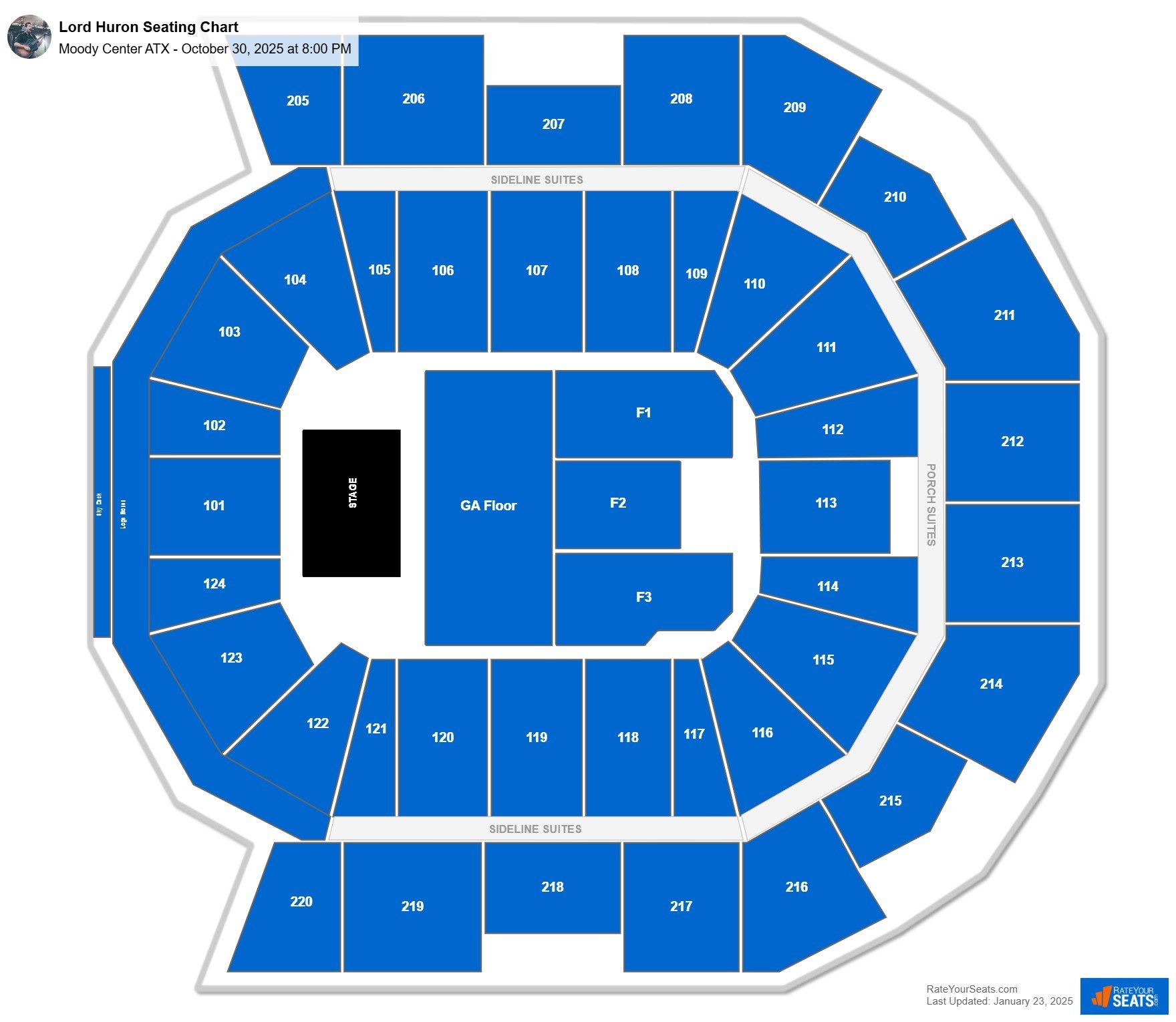 Lord Huron seating chart Moody Center ATX
