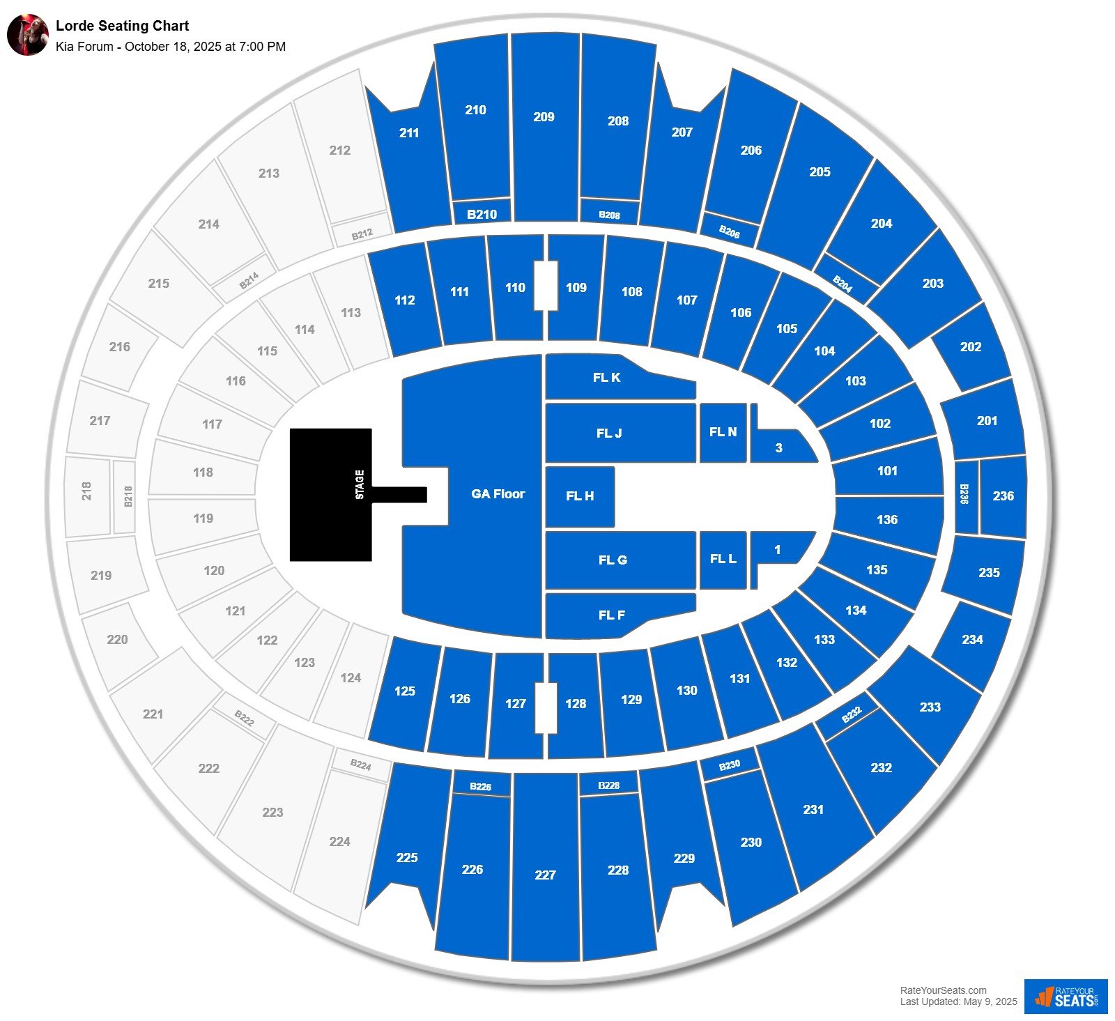 Lorde seating chart Kia Forum