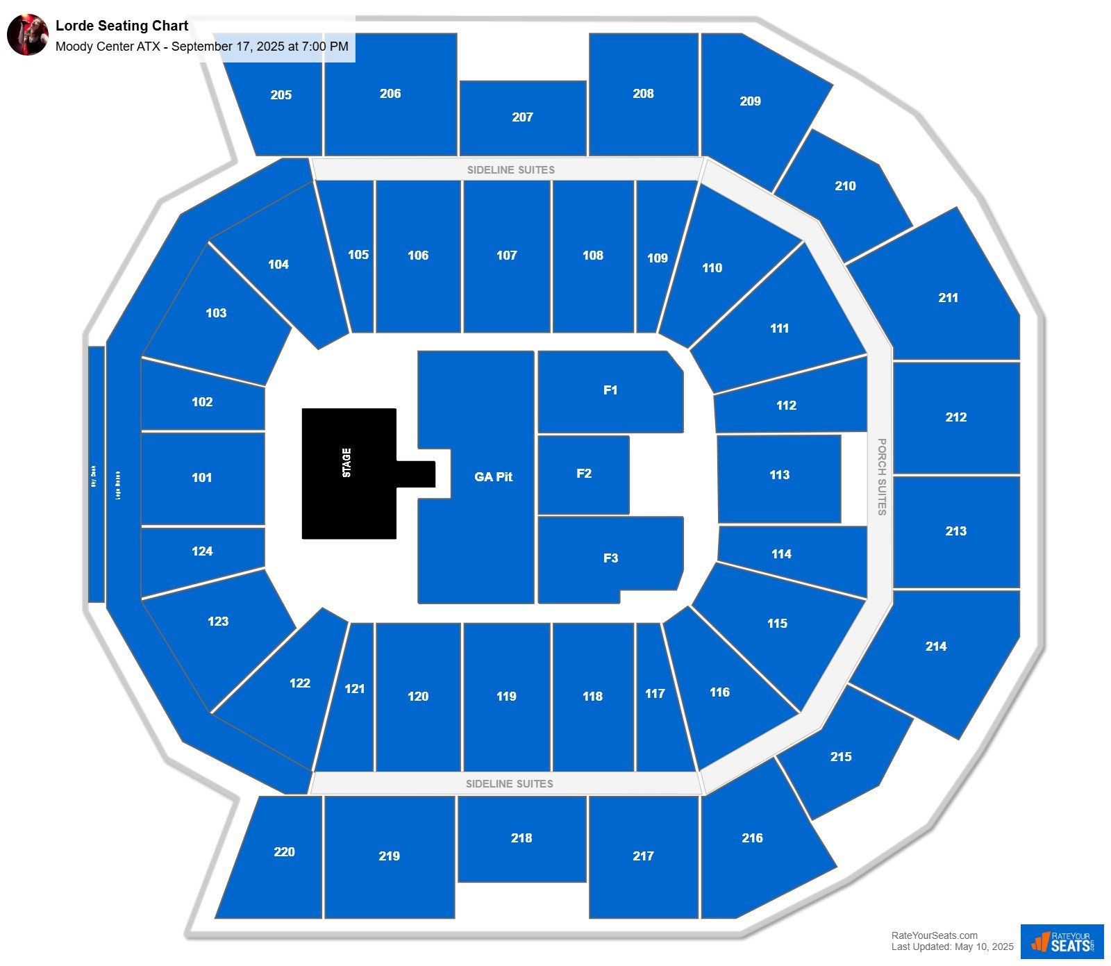 Lorde seating chart Moody Center ATX