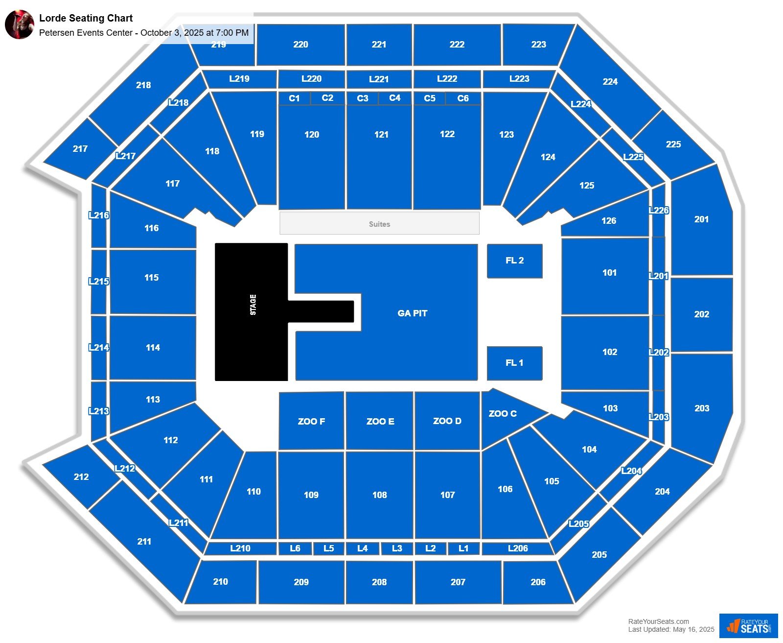 Lorde seating chart Petersen Events Center