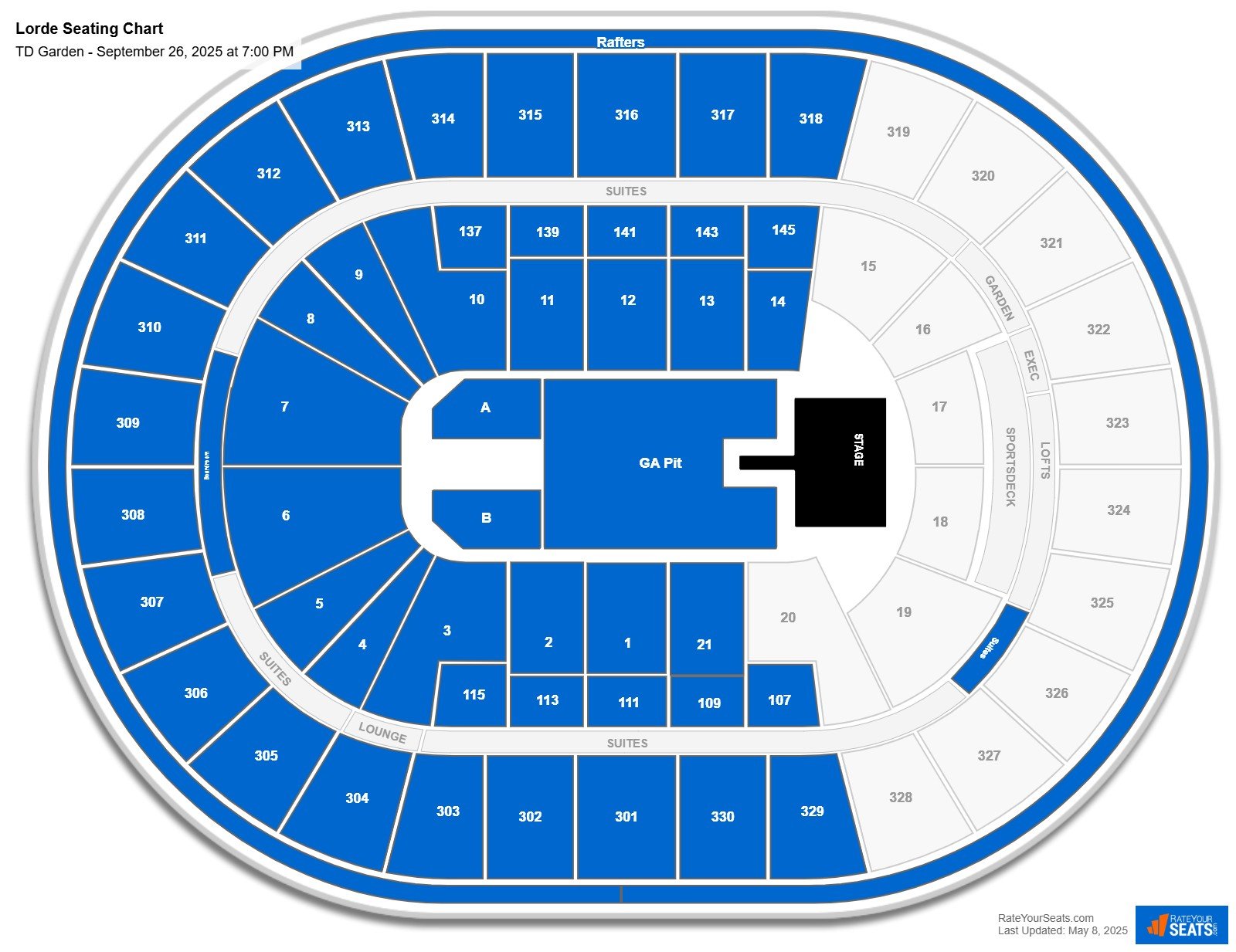 Lorde seating chart TD Garden