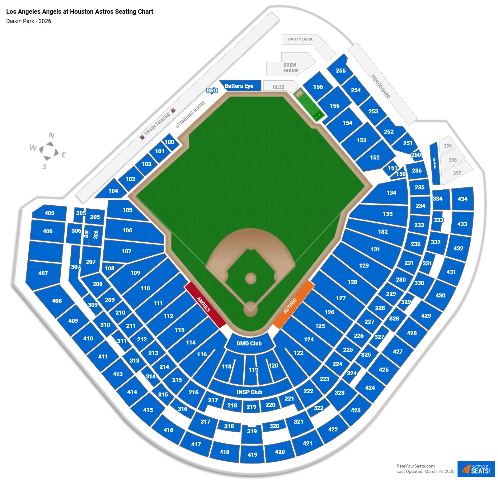 Los Angeles Angels at Houston Astros seating chart Daikin Park