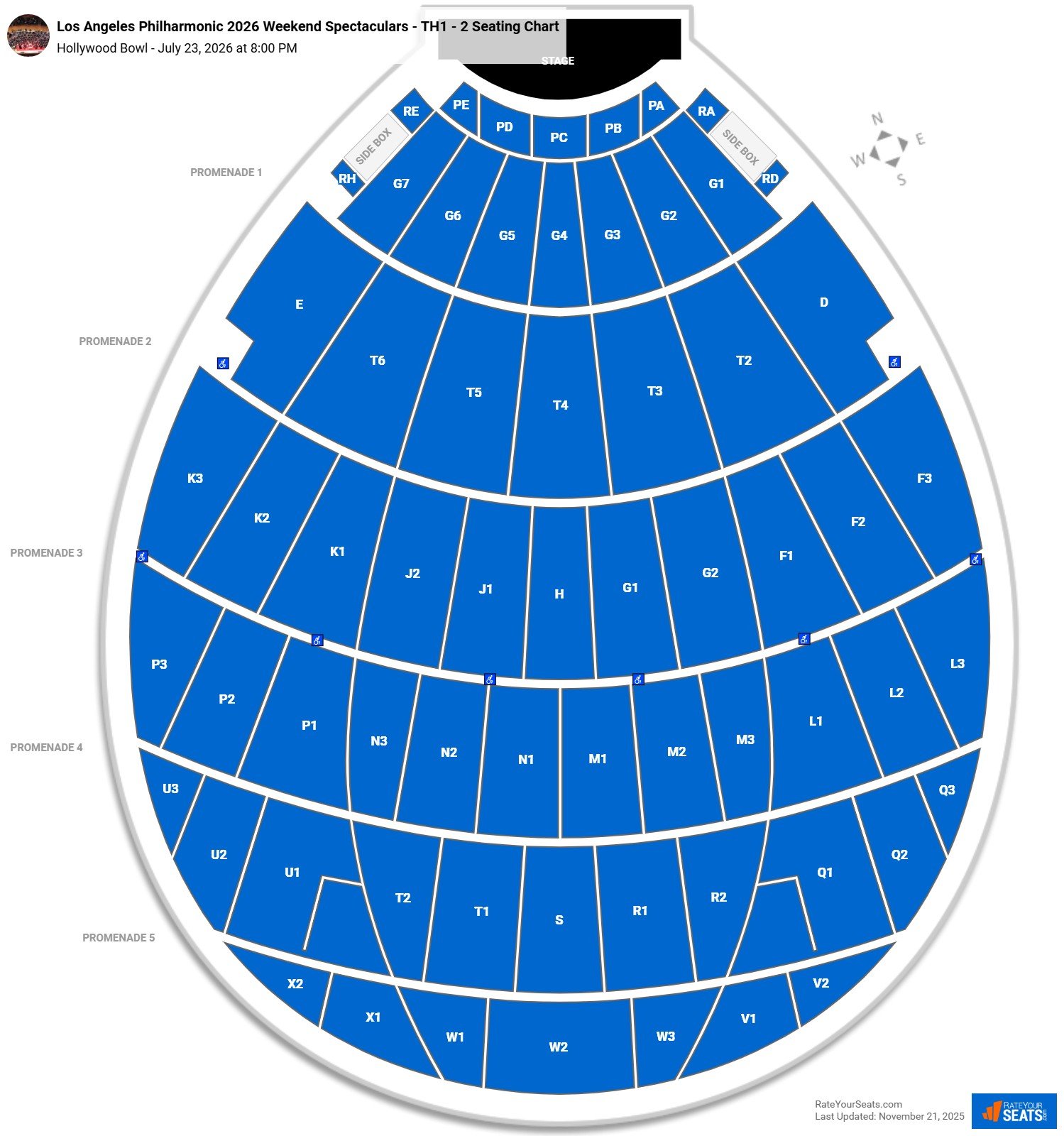 Los Angeles Philharmonic 2026 Weekend Spectaculars - TH1 - 2 seating chart Hollywood Bowl