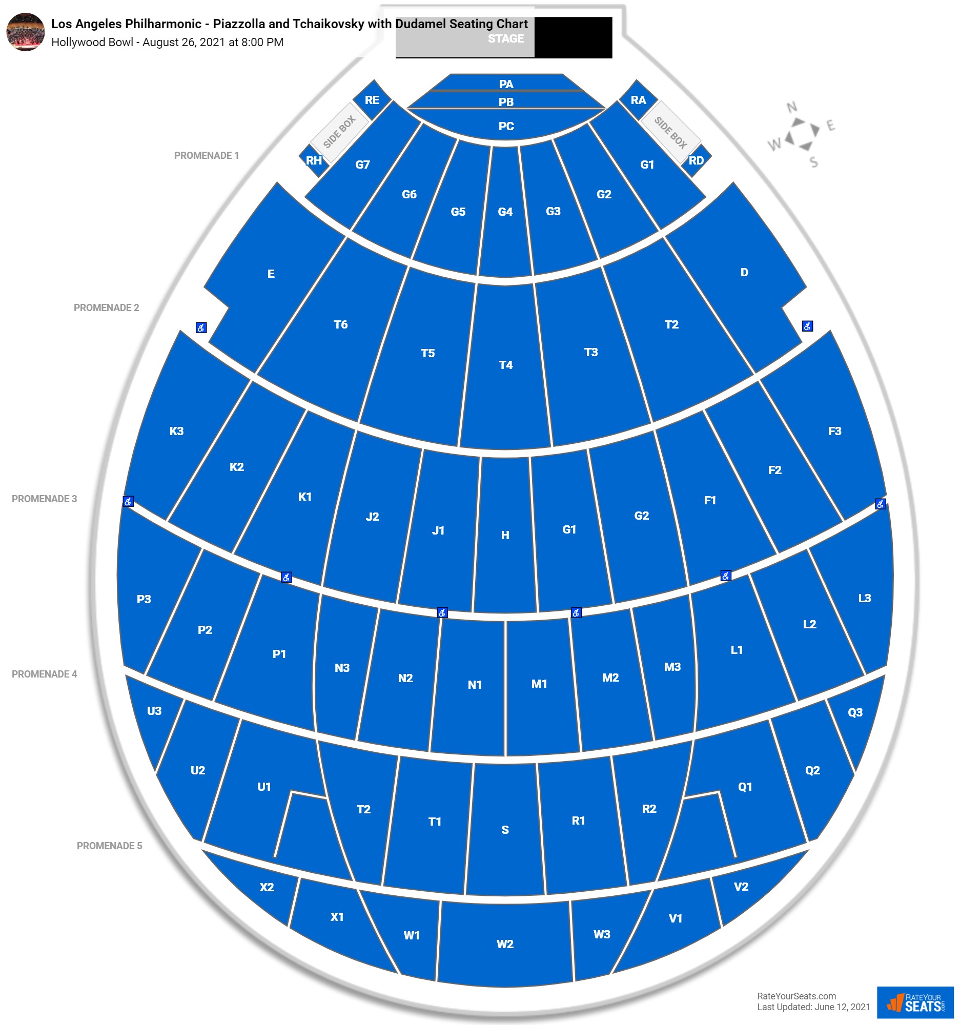 Los Angeles Philharmonic - Piazzolla and Tchaikovsky with Dudamel seating chart Hollywood Bowl