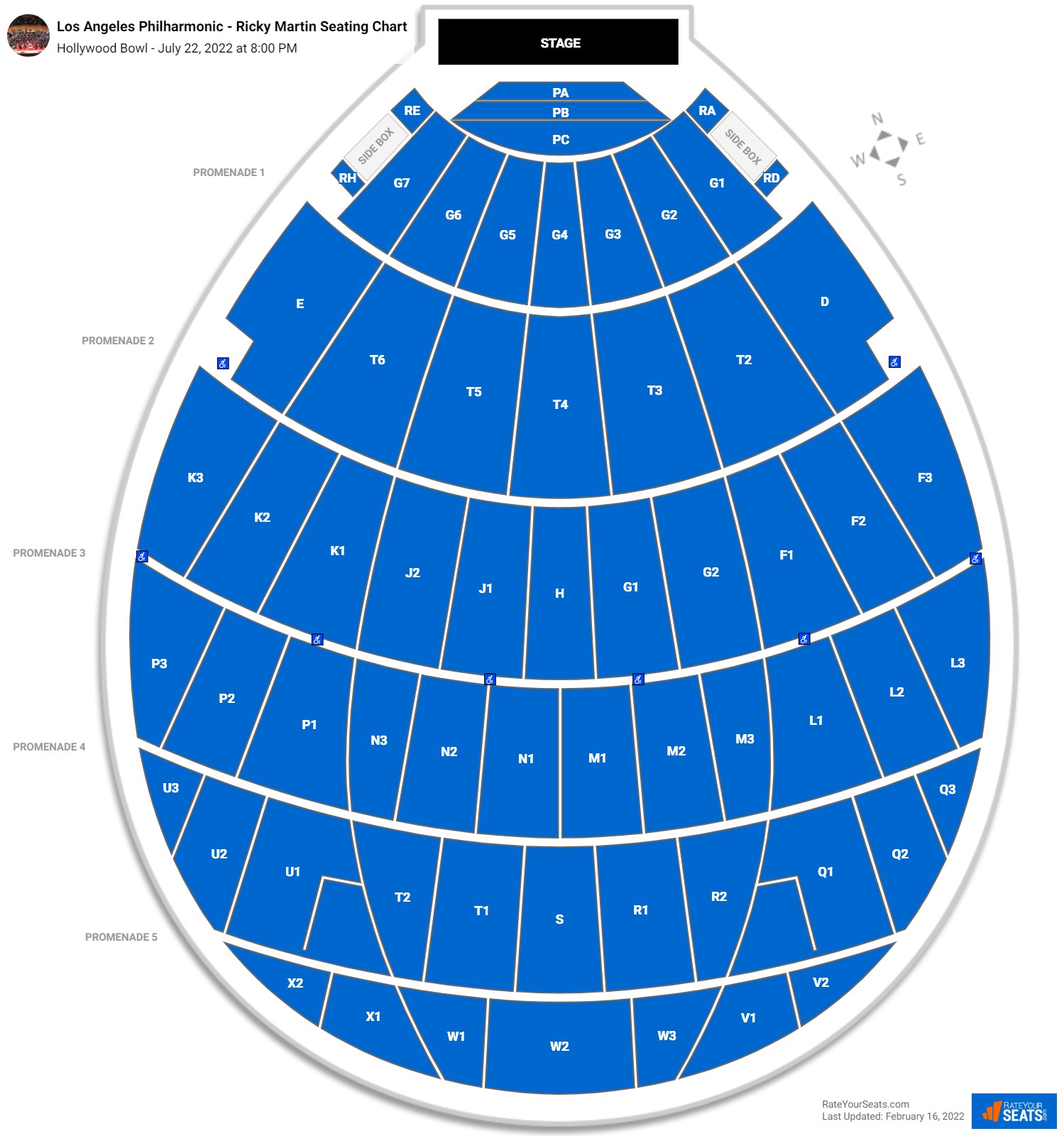Los Angeles Philharmonic - Ricky Martin seating chart Hollywood Bowl