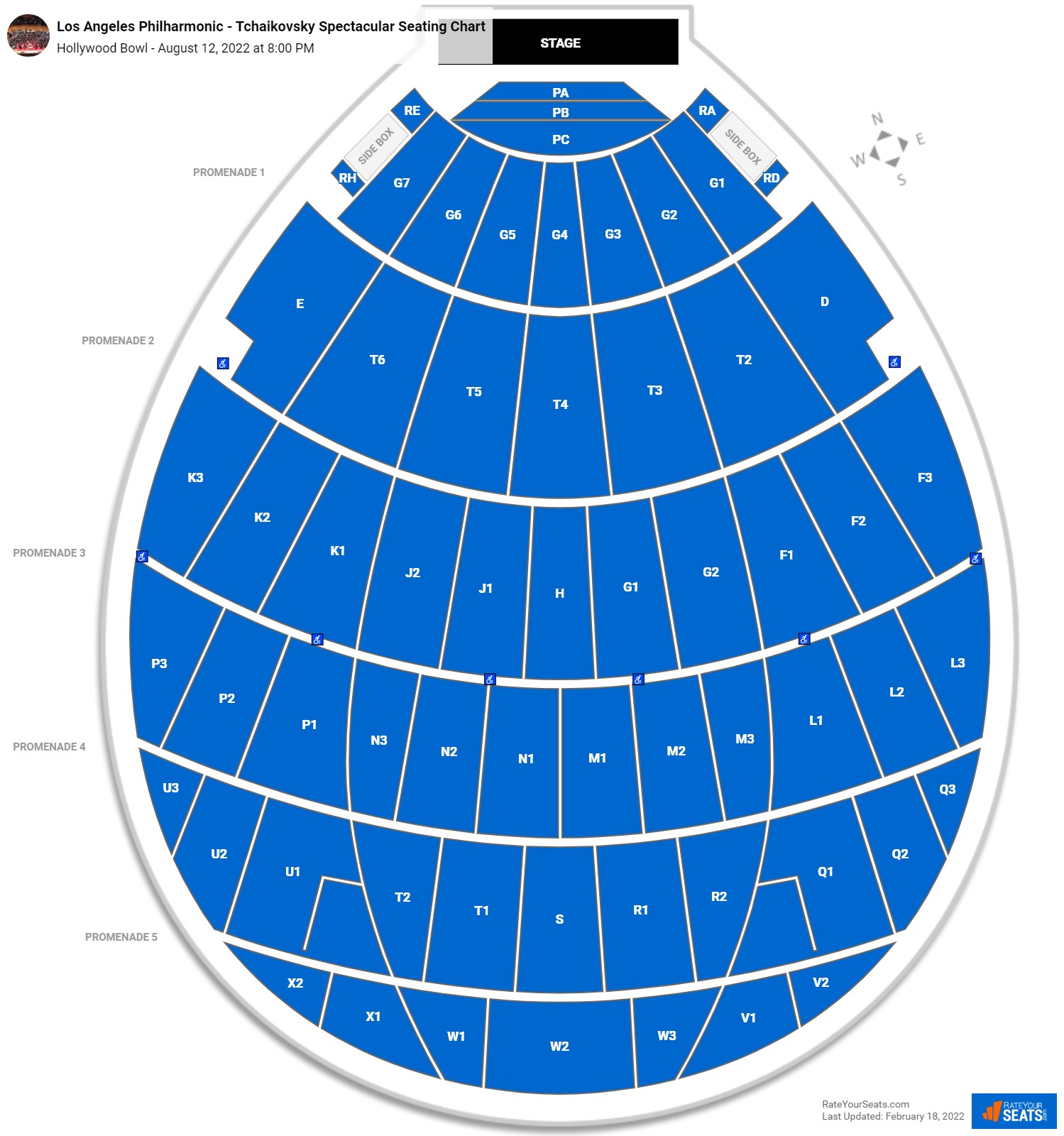 Los Angeles Philharmonic - Tchaikovsky Spectacular seating chart Hollywood Bowl