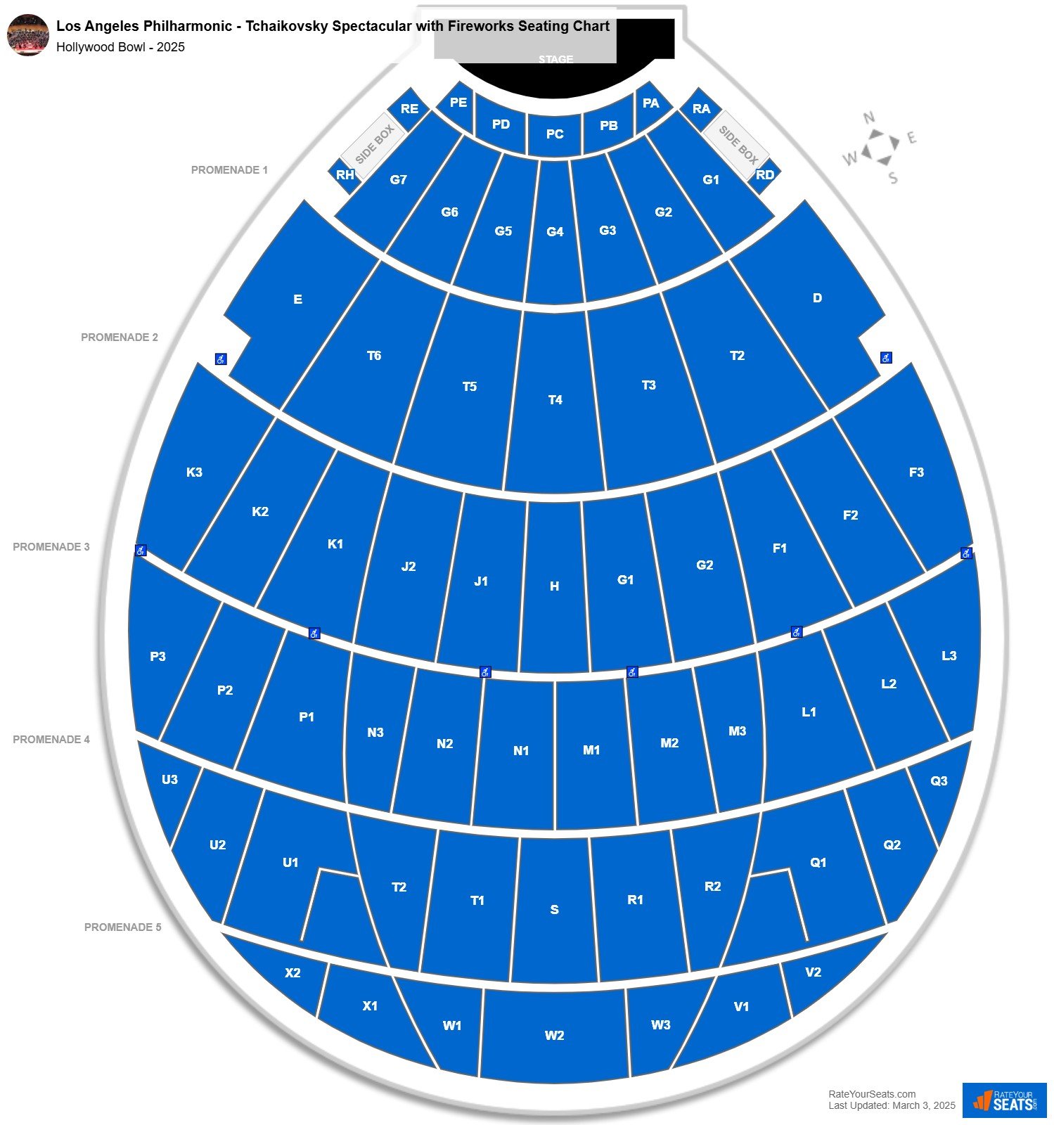 Los Angeles Philharmonic - Tchaikovsky Spectacular with Fireworks seating chart Hollywood Bowl