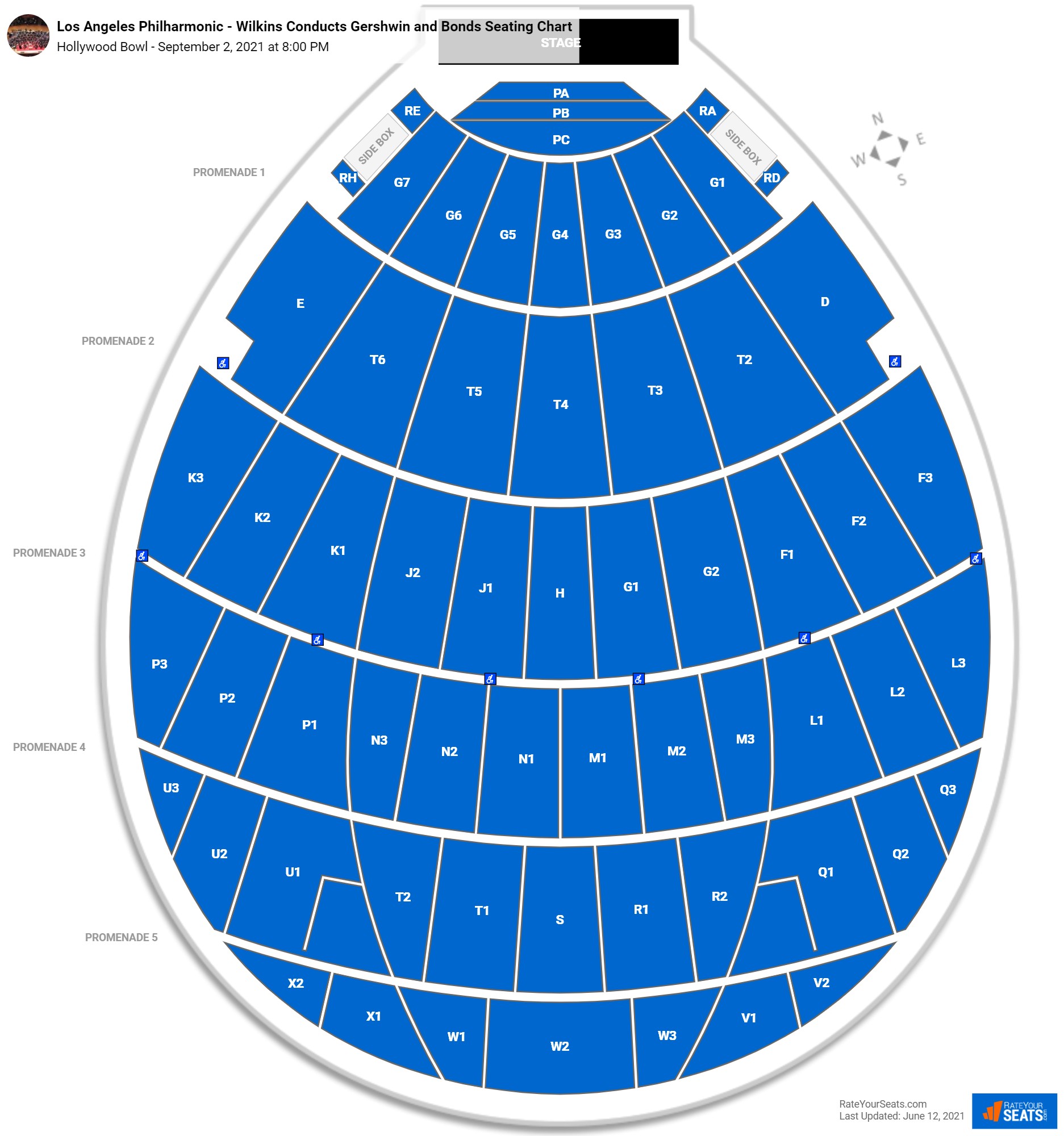 Los Angeles Philharmonic - Wilkins Conducts Gershwin and Bonds seating chart Hollywood Bowl