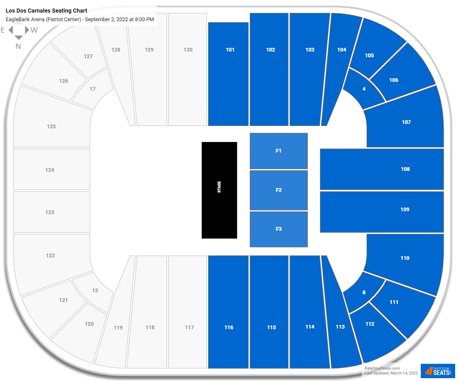 Los Dos Carnales seating chart EagleBank Arena (Patriot Center)
