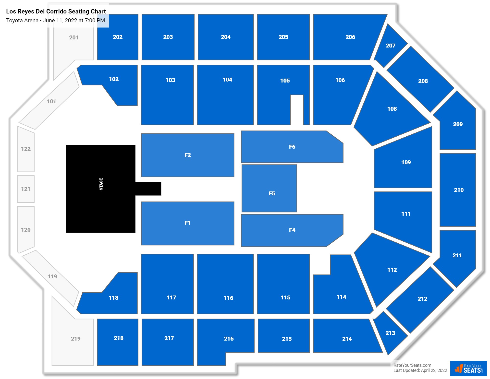 Los Reyes Del Corrido seating chart Toyota Arena
