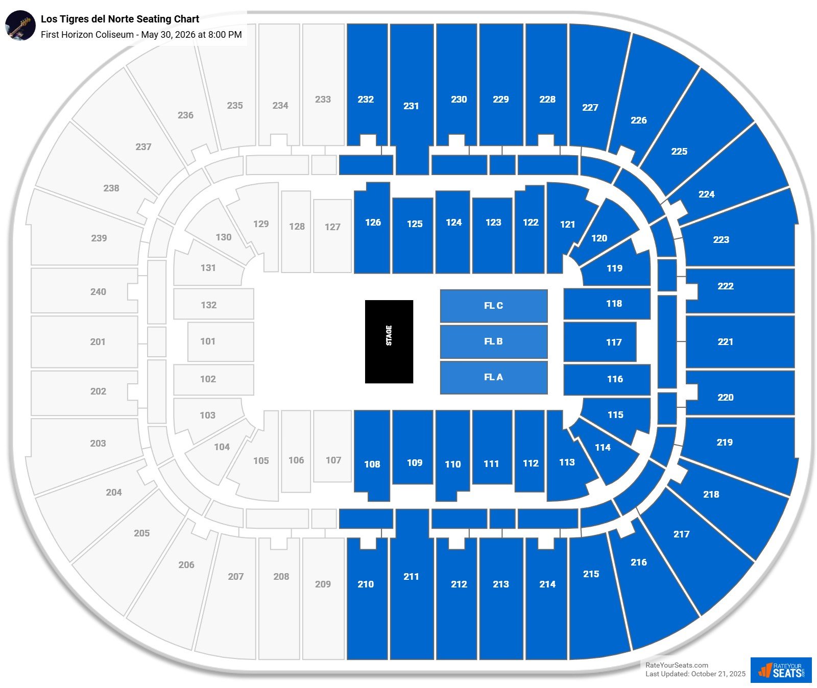 Los Tigres del Norte seating chart First Horizon Coliseum