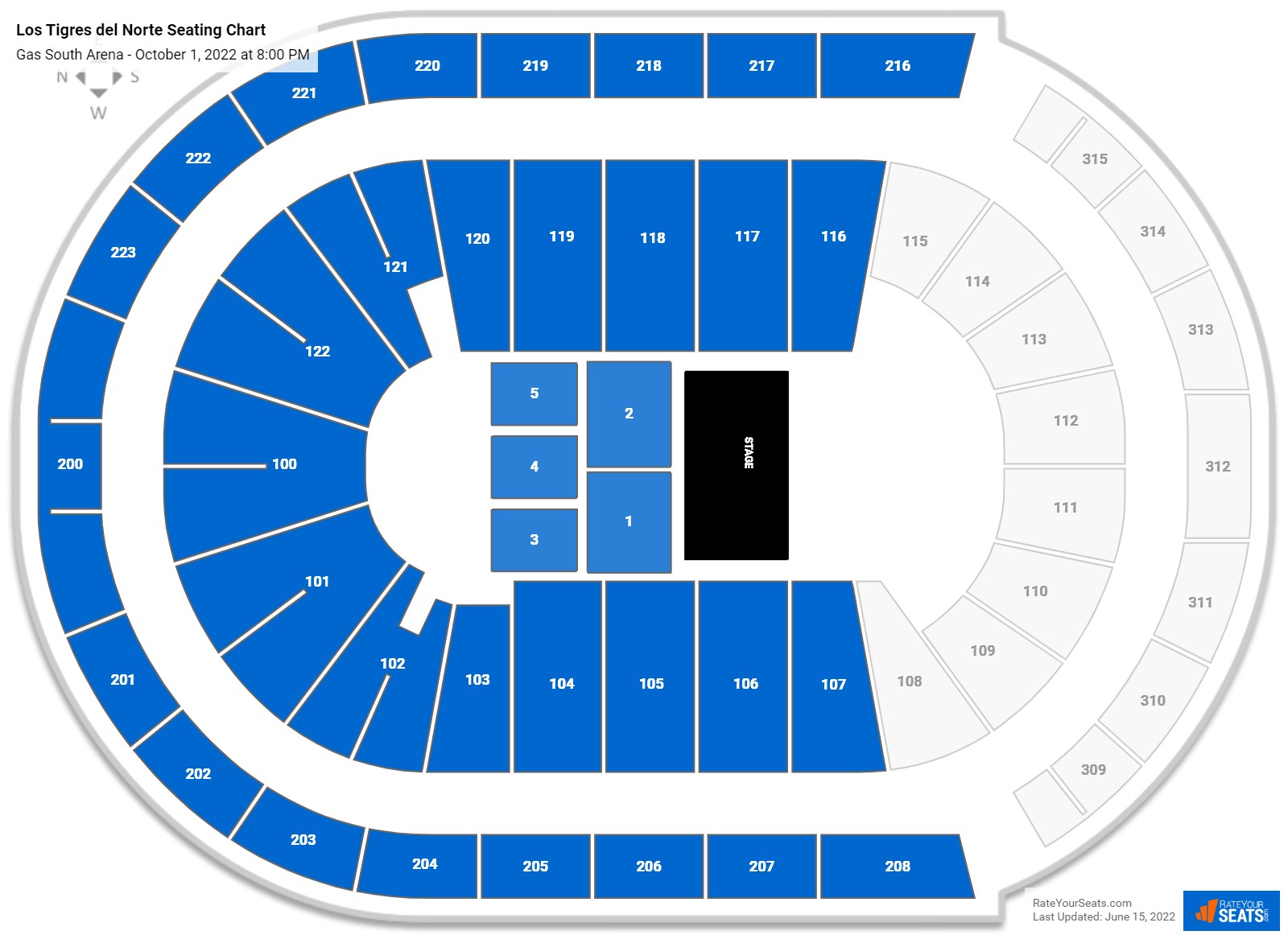 Los Tigres del Norte seating chart Gas South Arena