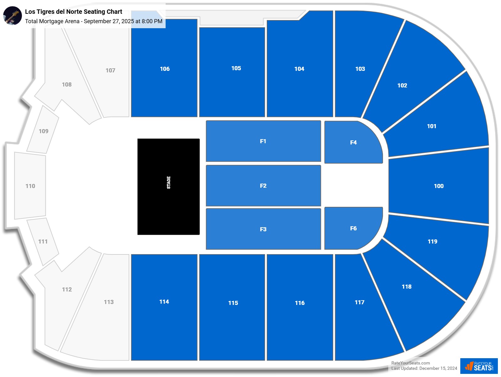 Los Tigres del Norte seating chart Total Mortgage Arena
