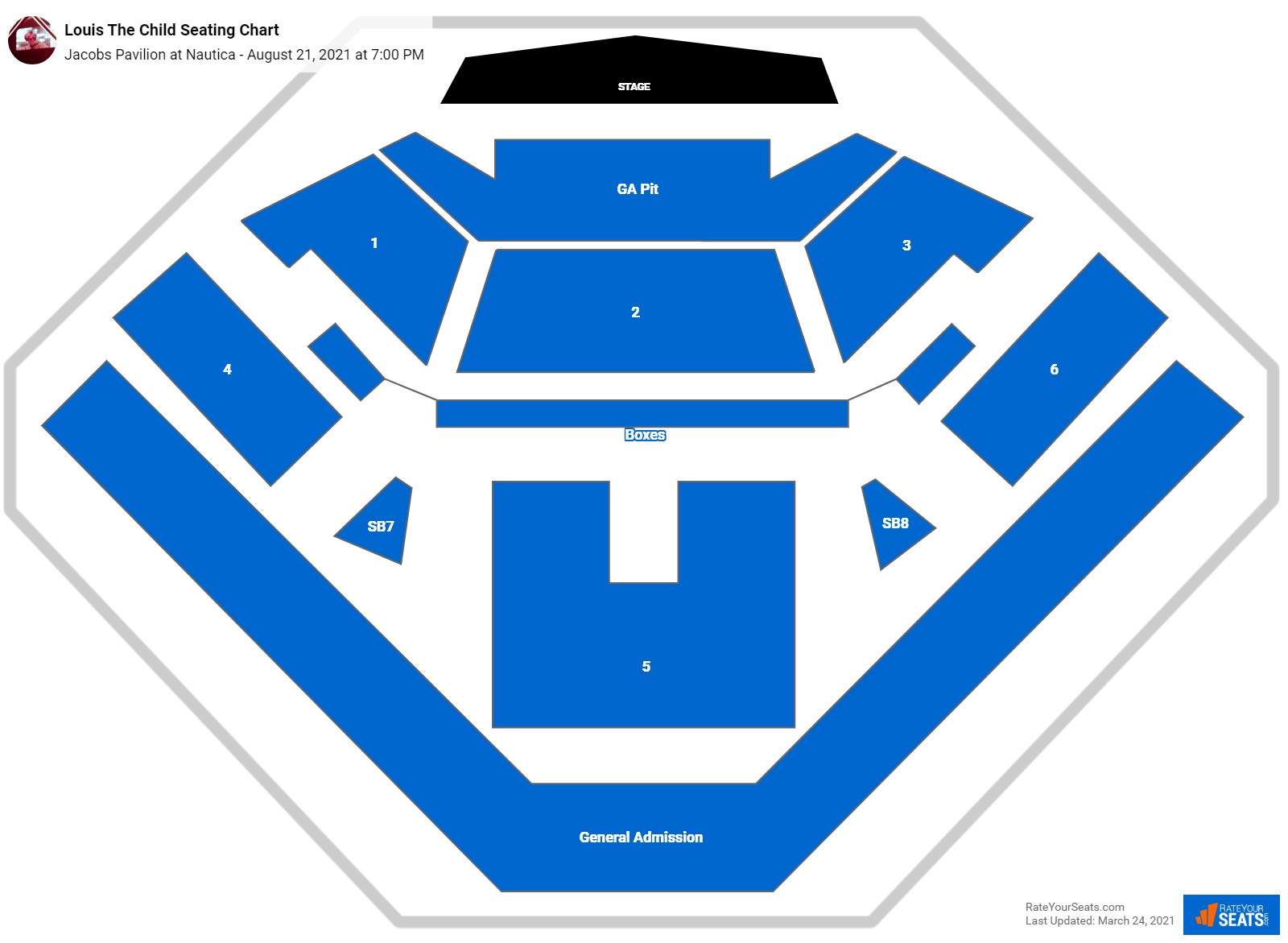 Louis The Child seating chart Jacobs Pavilion at Nautica