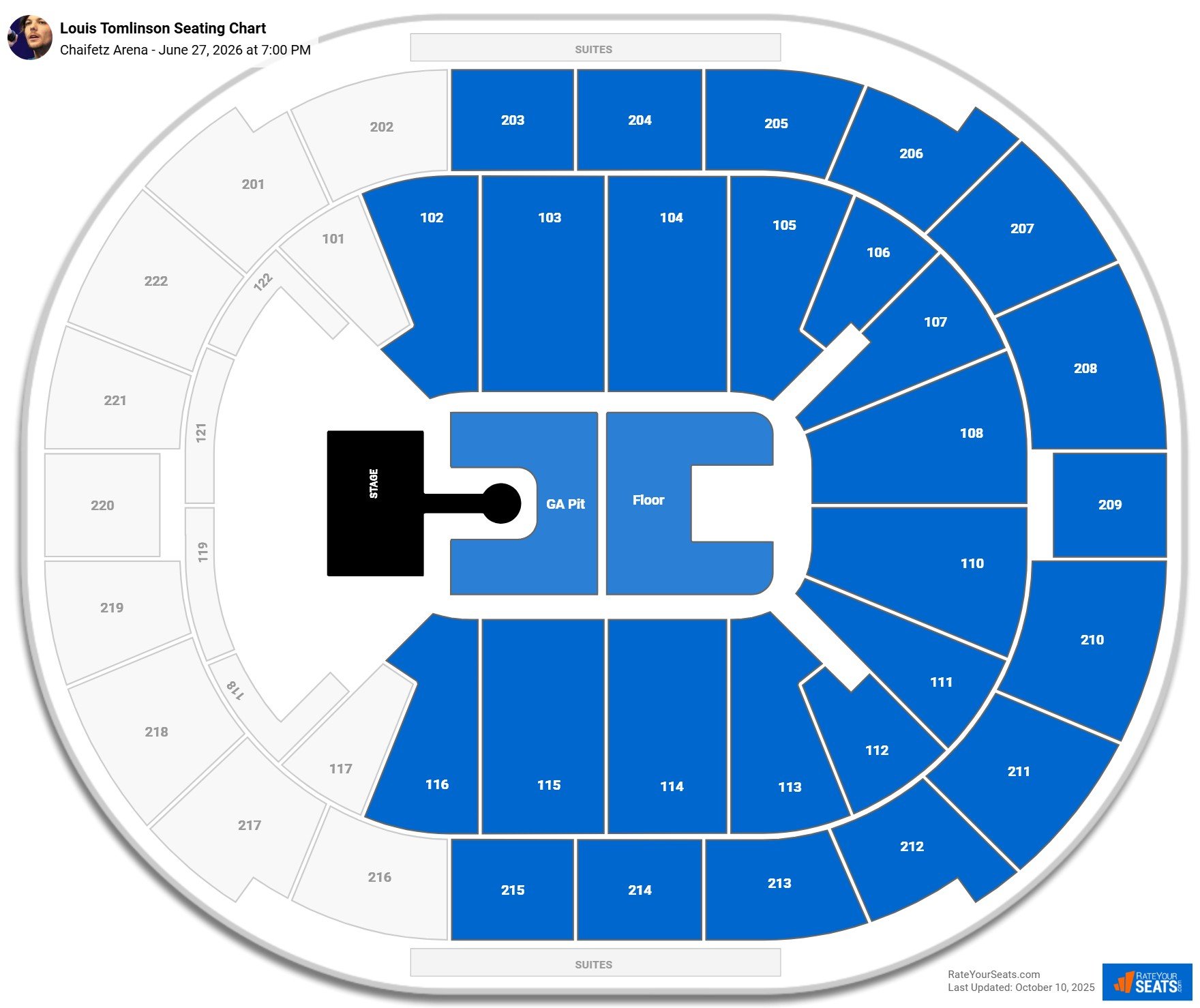 Louis Tomlinson seating chart Chaifetz Arena