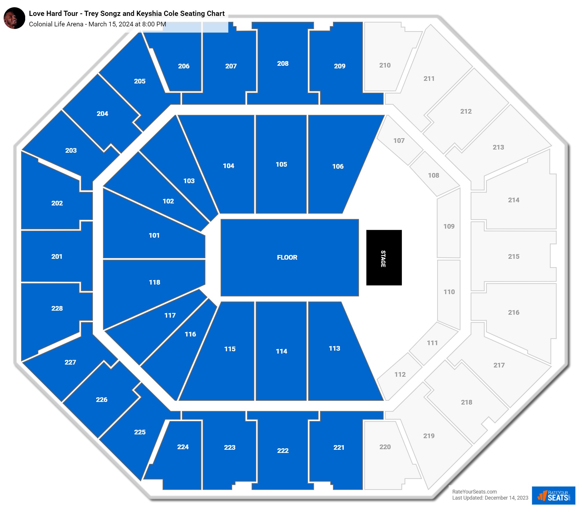 Colonial Life Arena Concert Seating