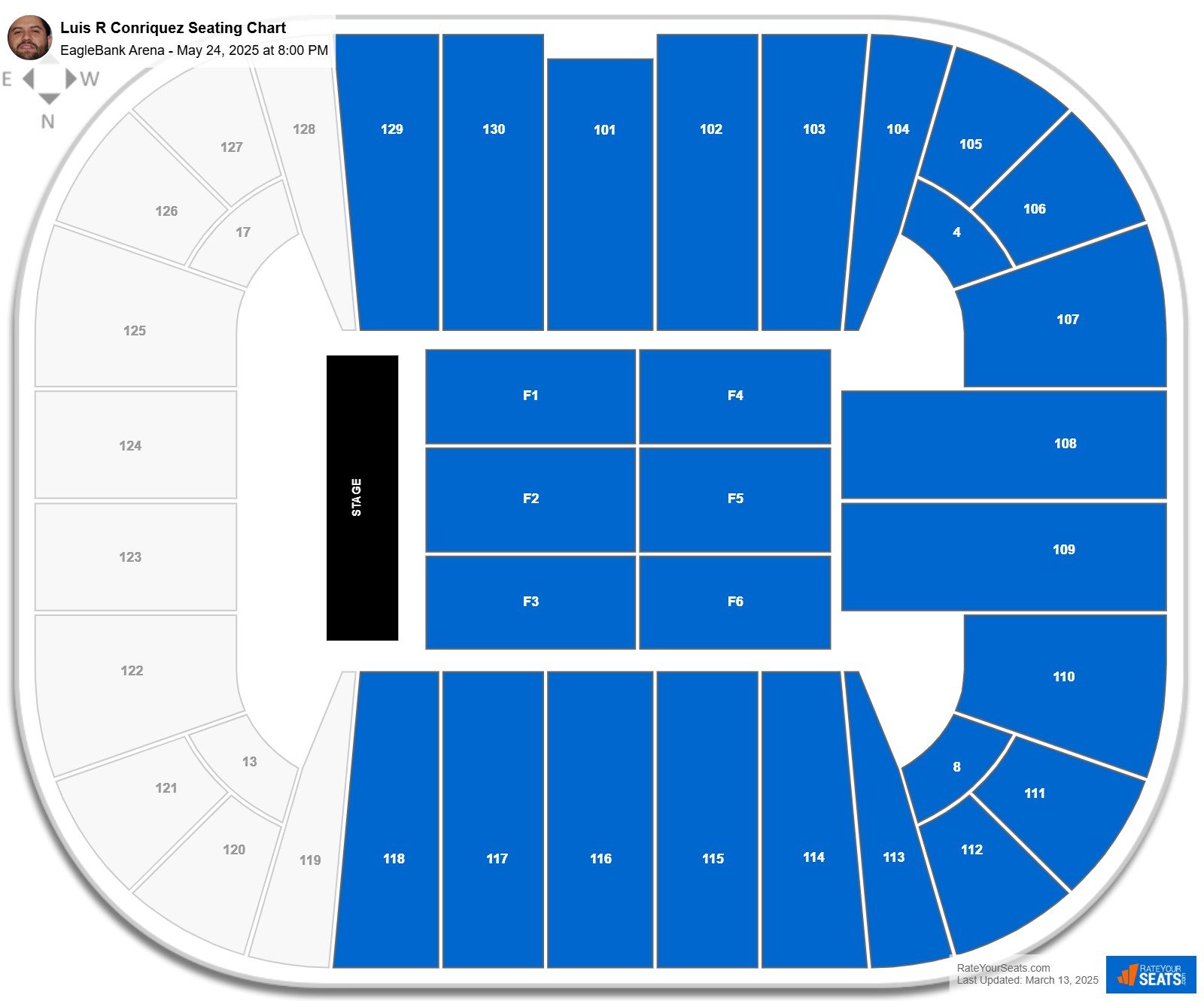 Luis R Conriquez seating chart EagleBank Arena