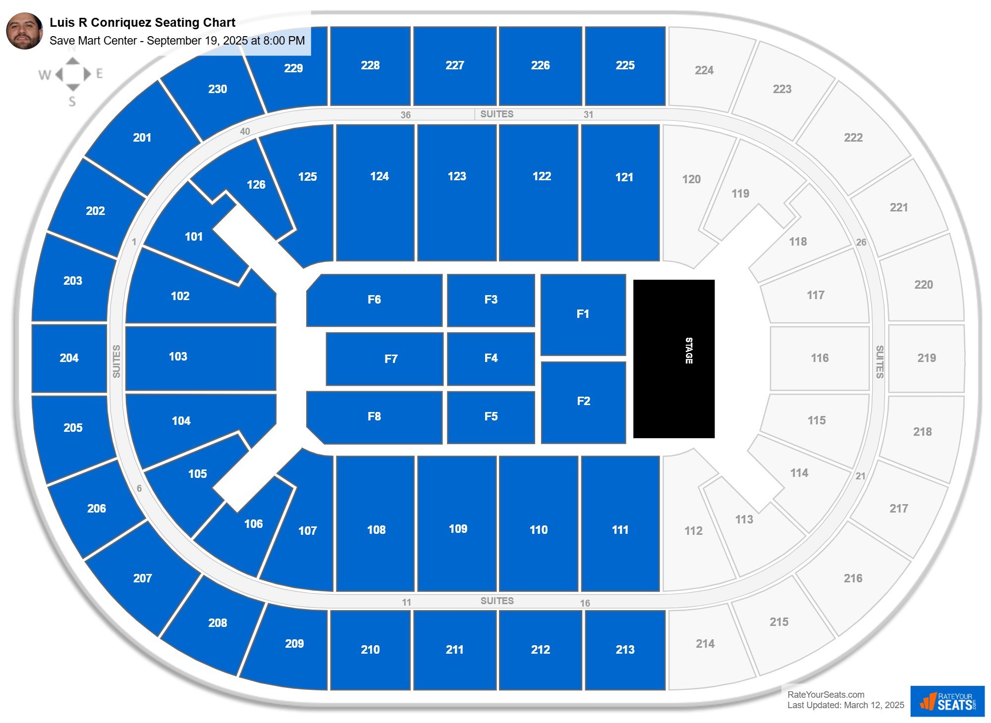 Luis R Conriquez seating chart Save Mart Center