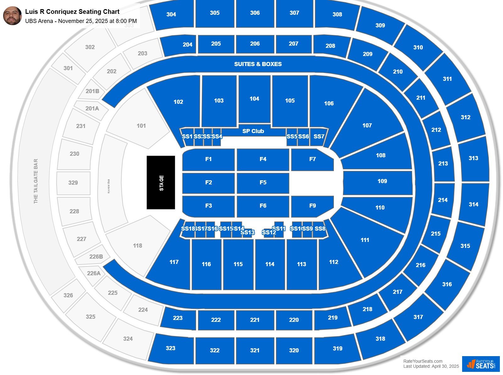 Luis R Conriquez seating chart UBS Arena