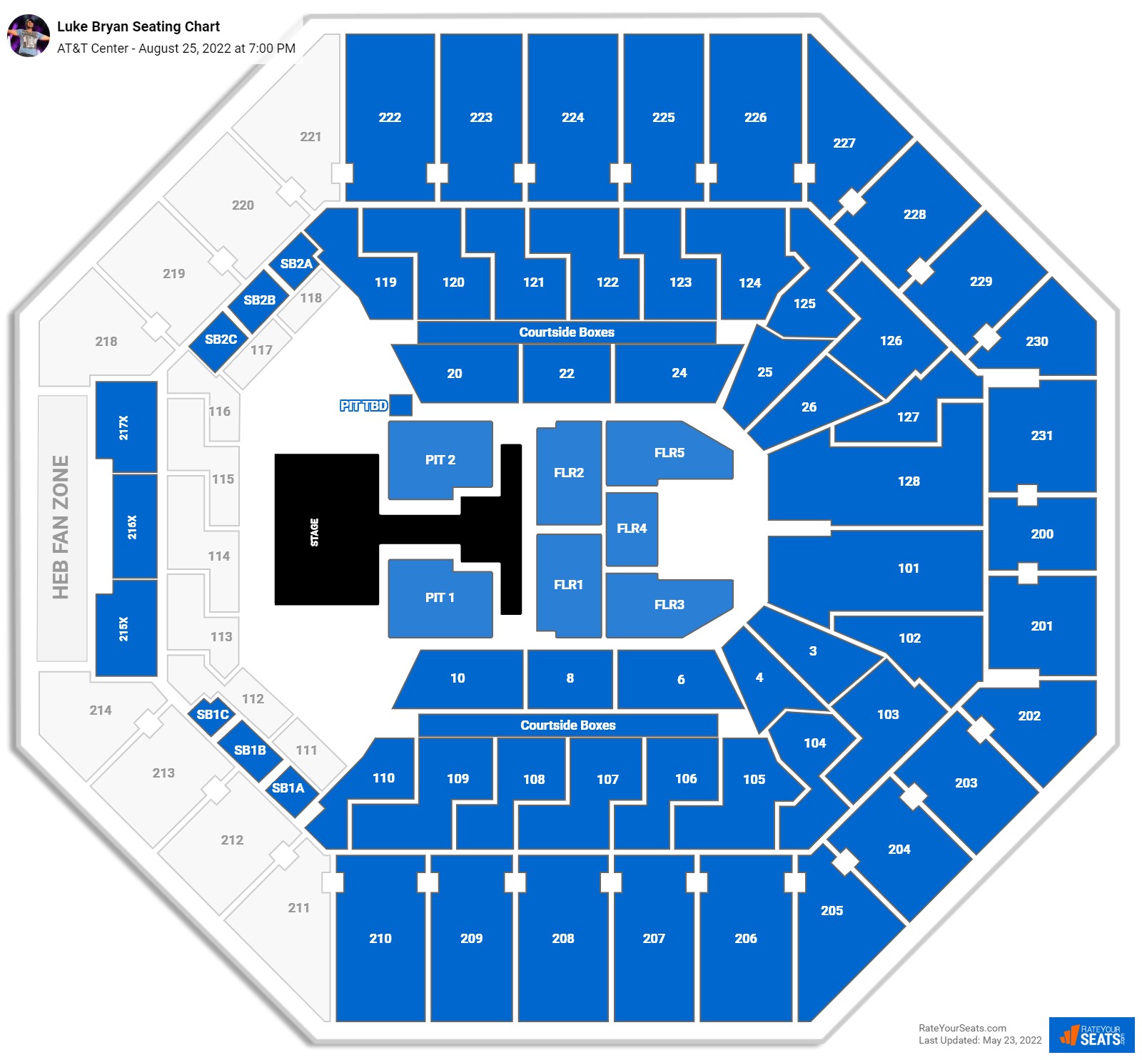 Luke Bryan seating chart AT&T Center