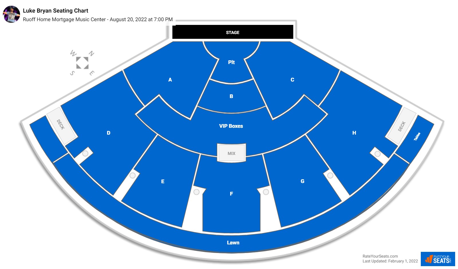 Luke Bryan seating chart Ruoff Home Mortgage Music Center