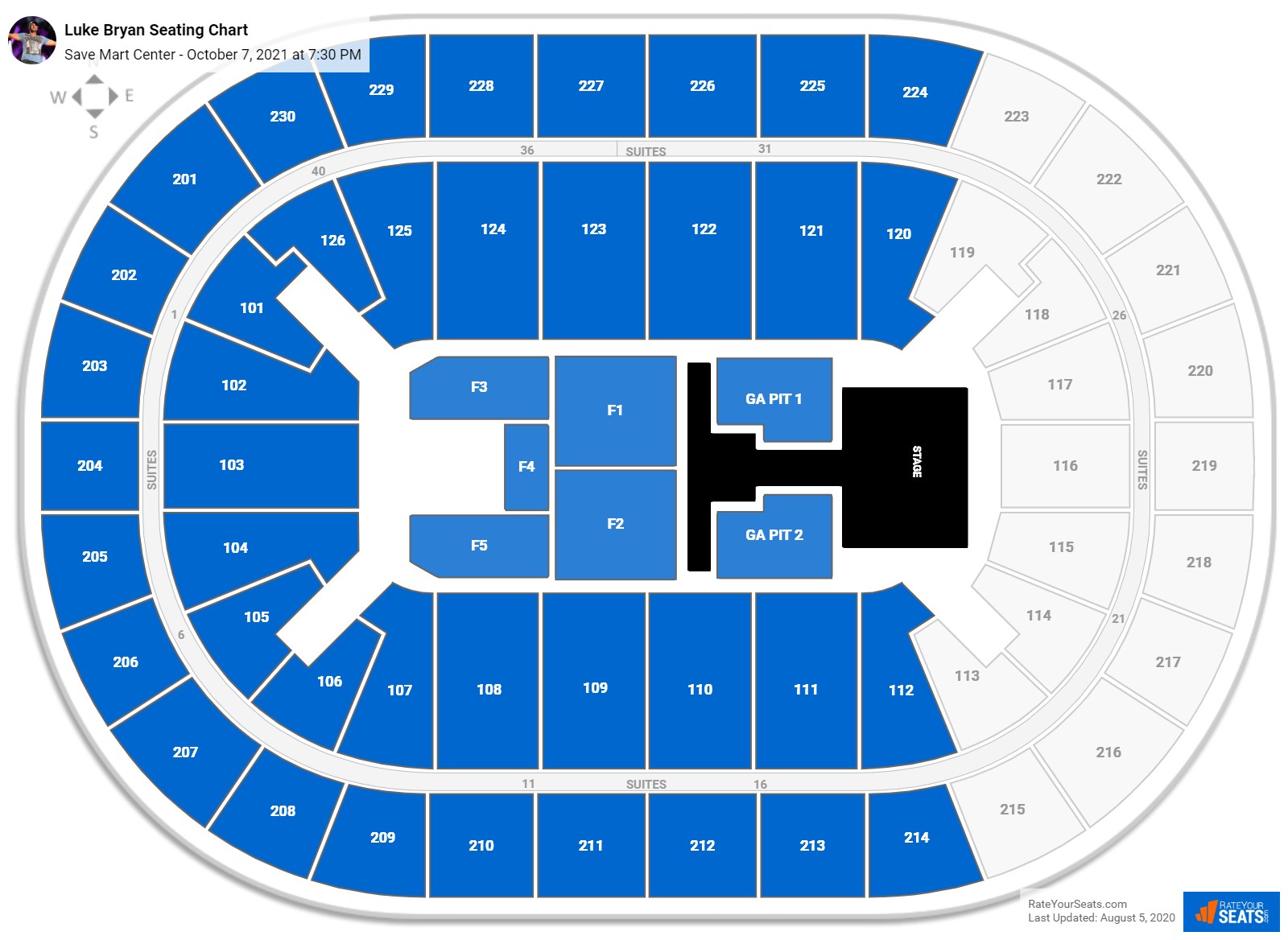 Luke Bryan seating chart Save Mart Center