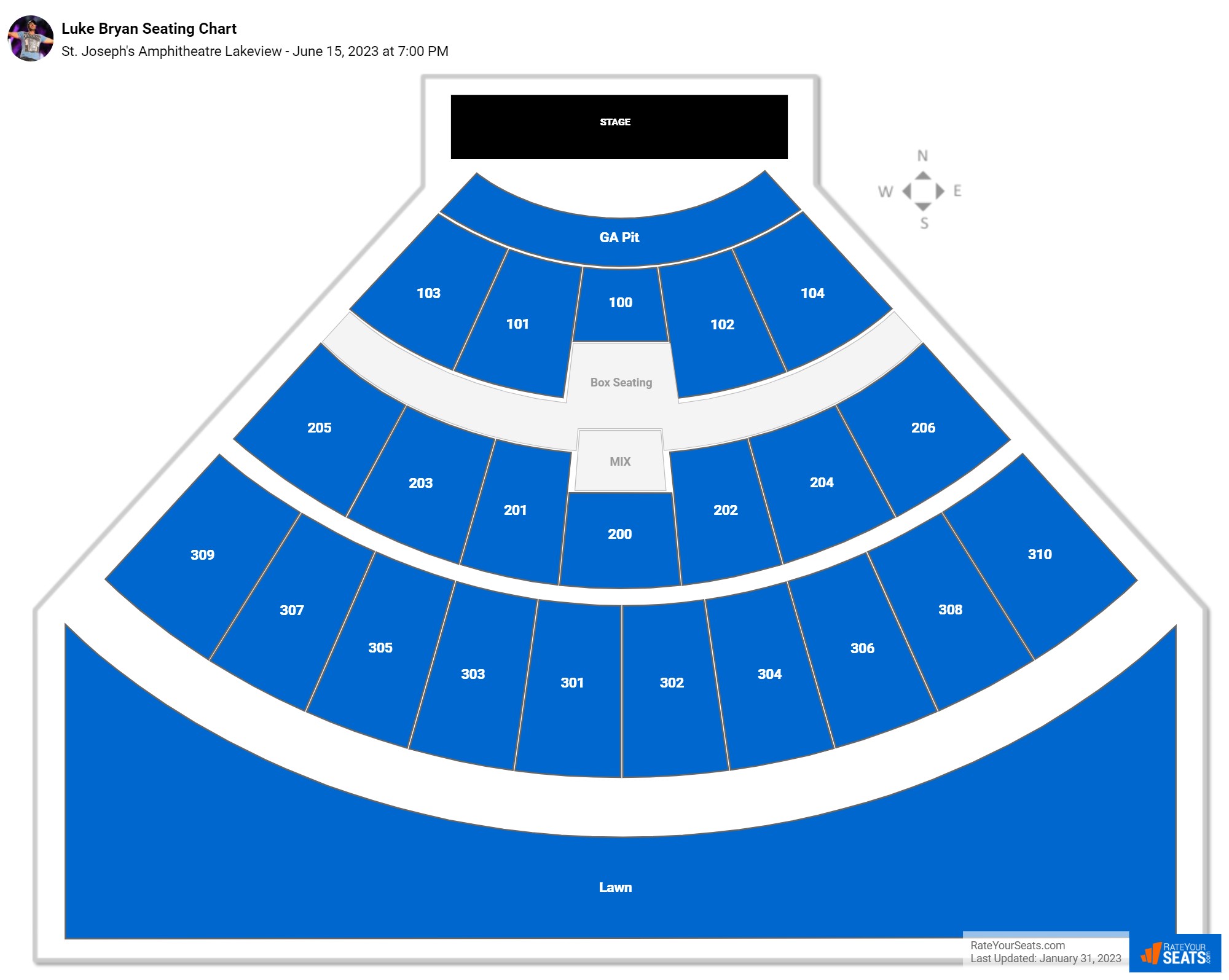 Luke Bryan seating chart St. Joseph