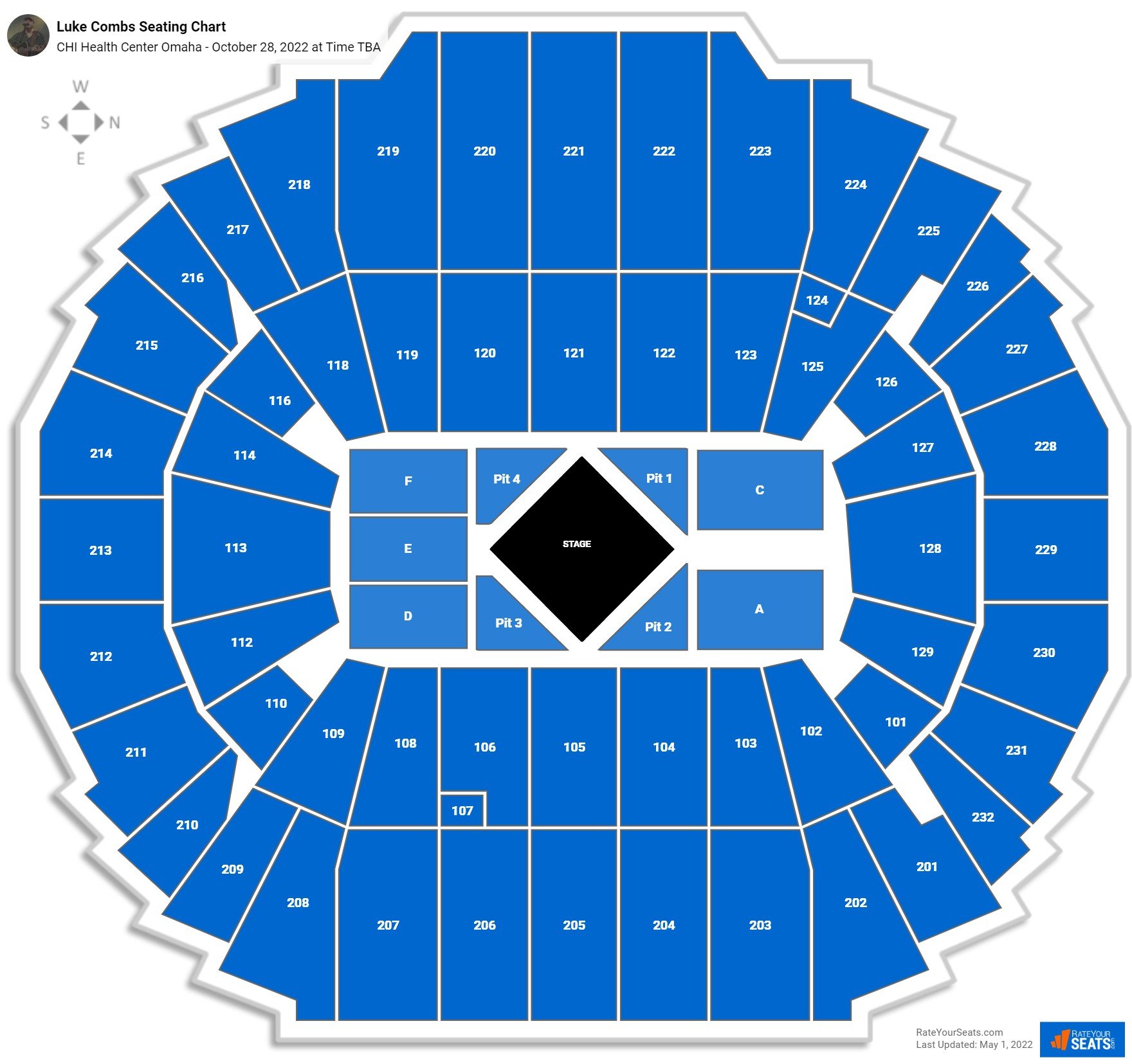 CHI Health Center Omaha Concert Seating Chart