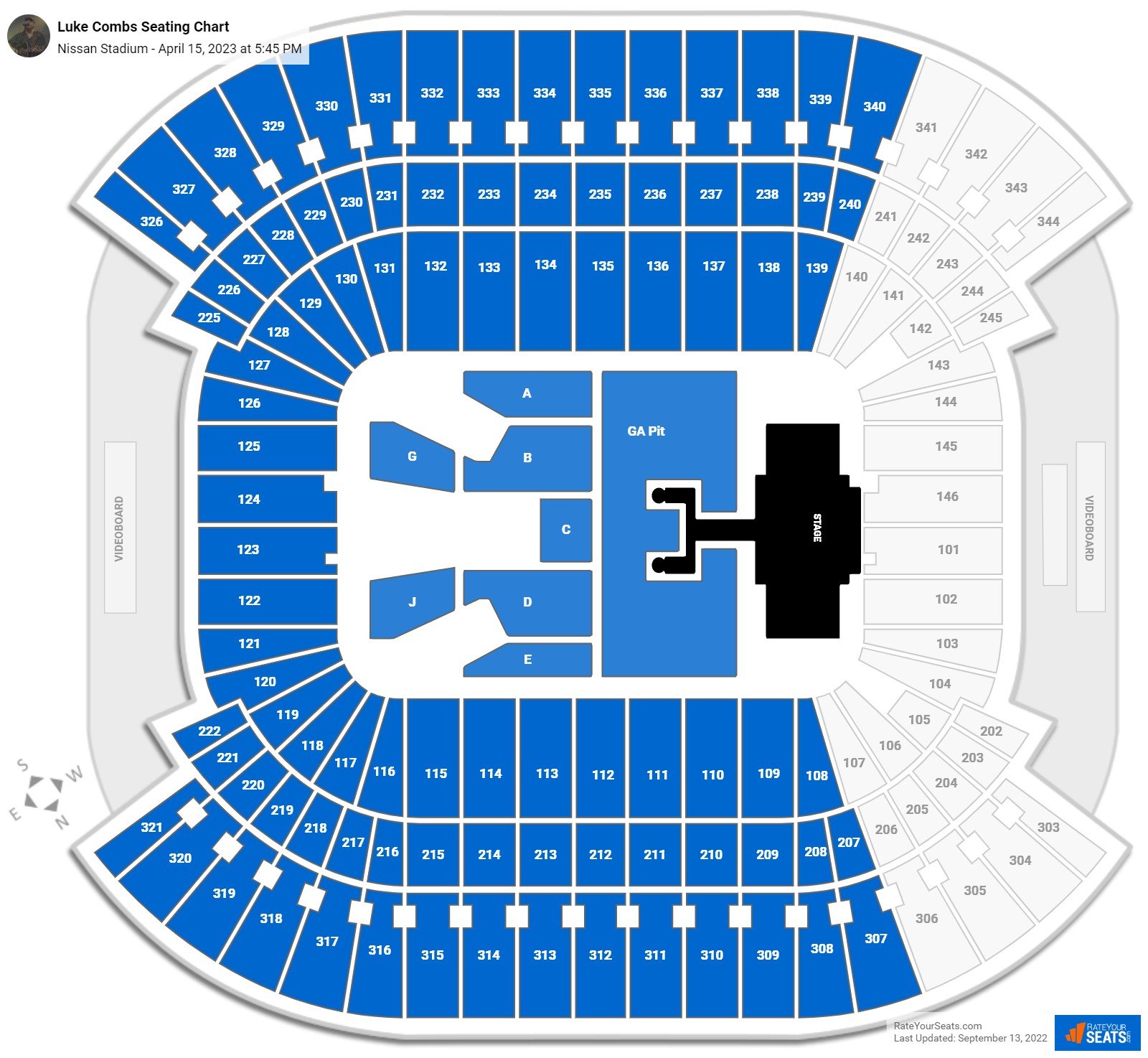 Nissan Stadium Concert Seating Chart