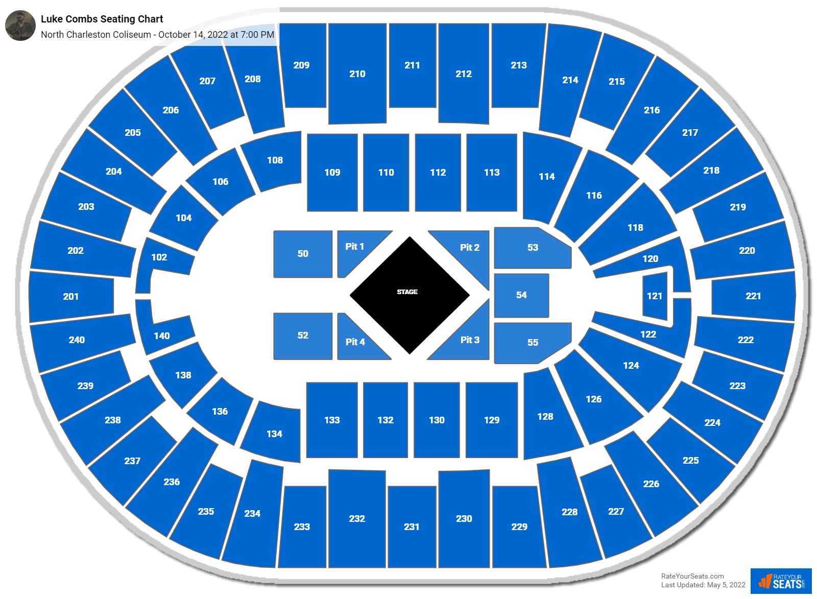 Luke Combs seating chart North Charleston Coliseum