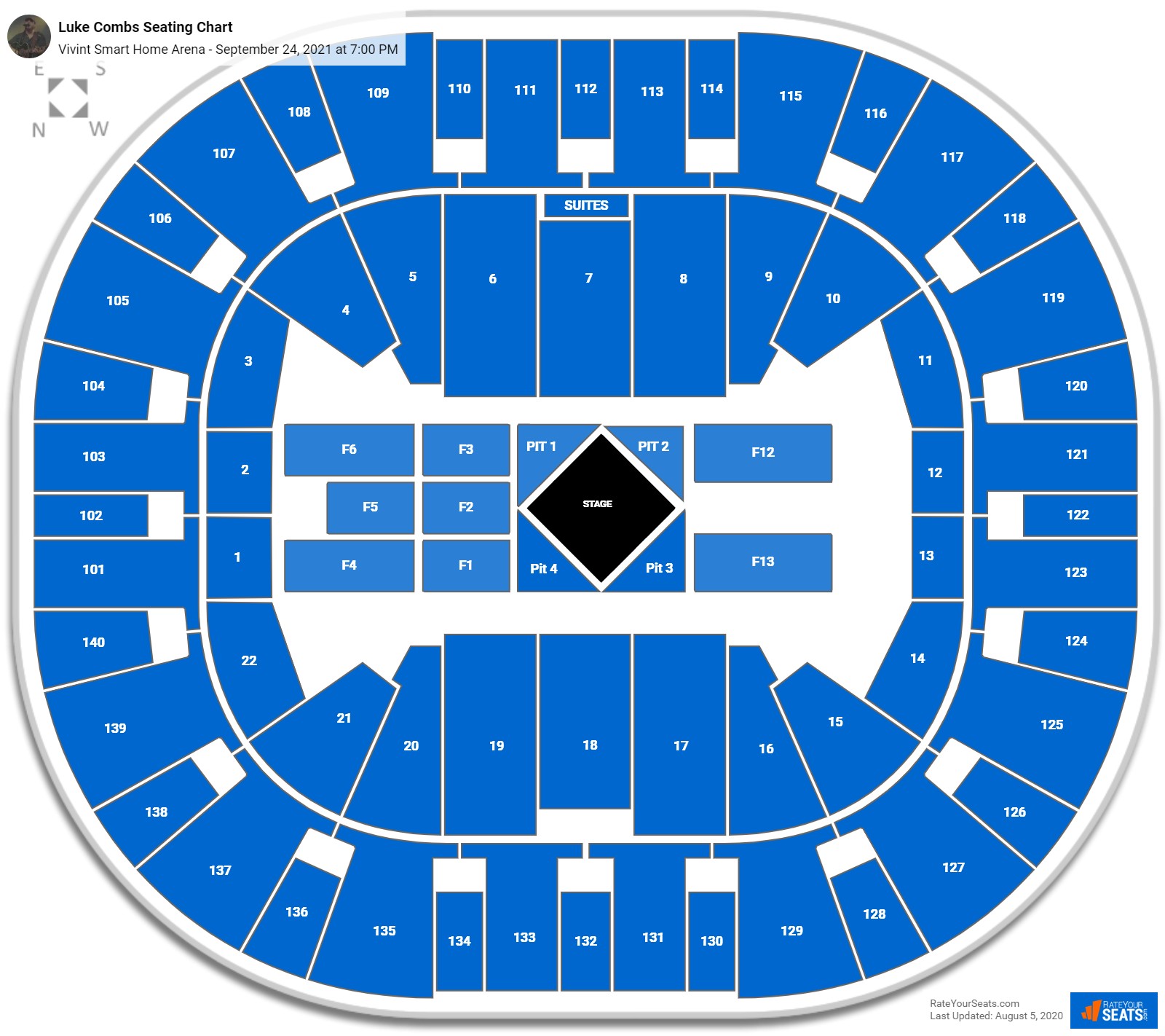 Luke Combs seating chart Vivint Smart Home Arena