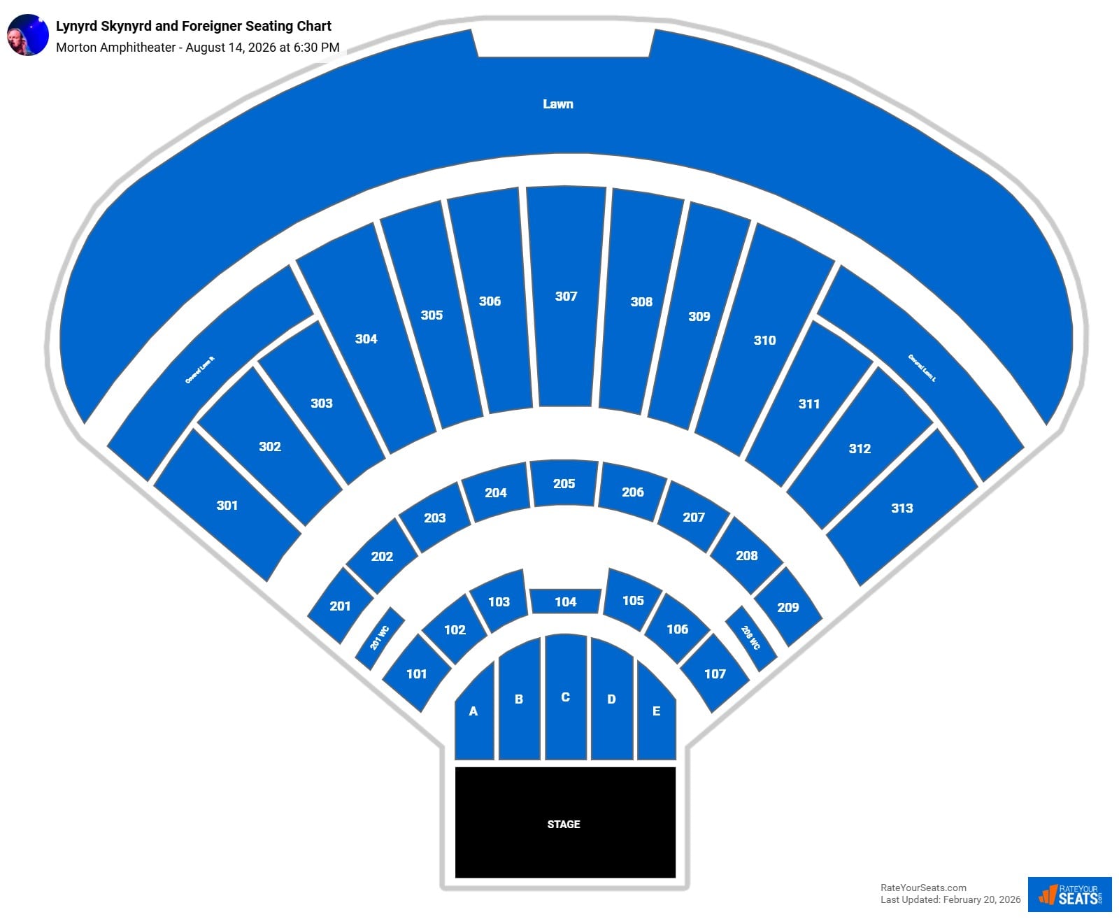 Lynyrd Skynyrd and Foreigner seating chart Morton Amphitheater
