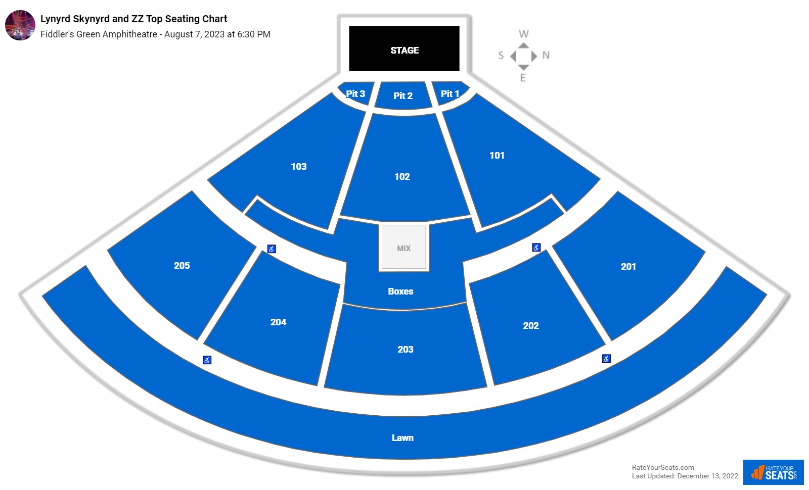 Lynyrd Skynyrd and ZZ Top seating chart Fiddler
