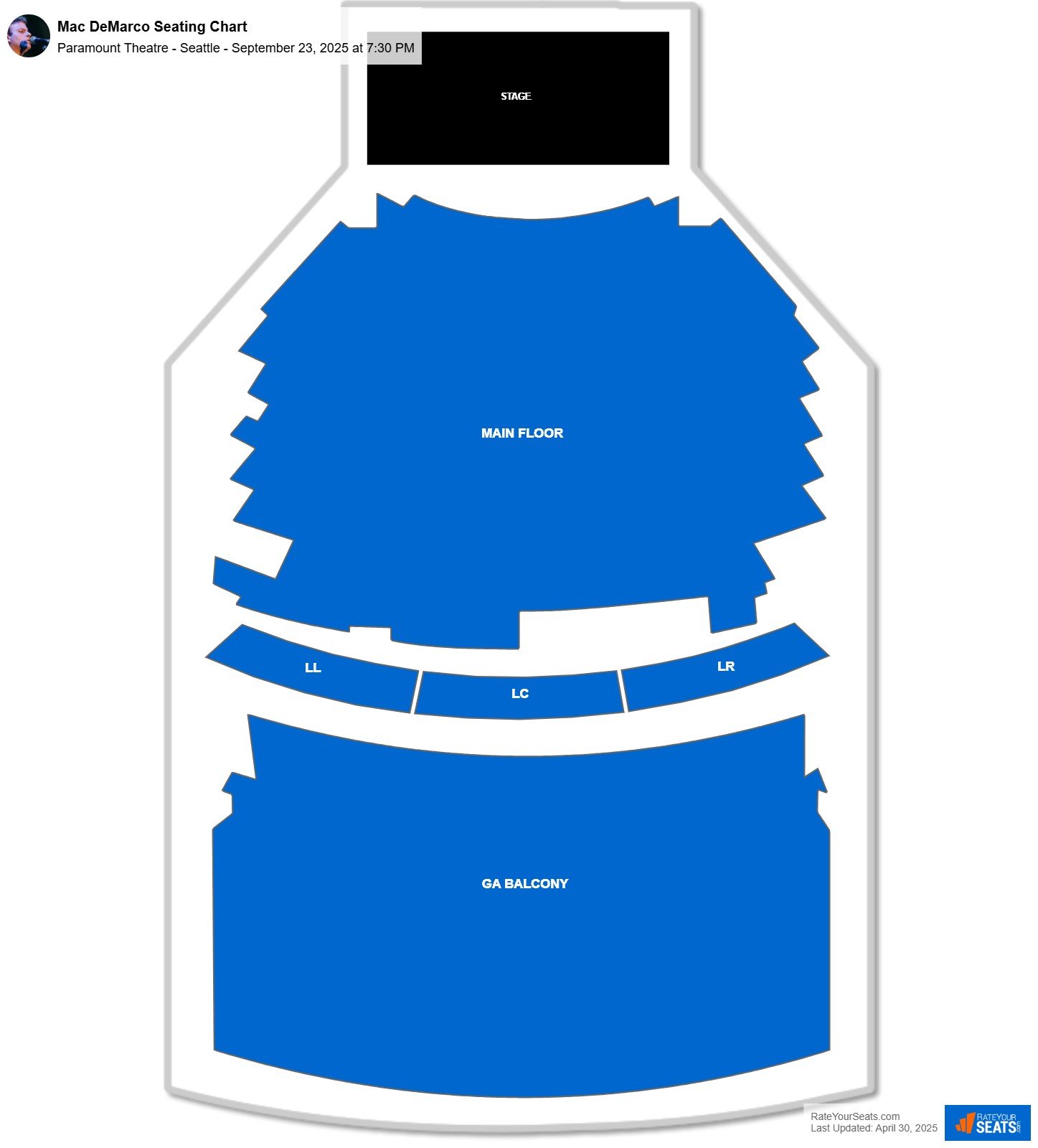 Mac DeMarco seating chart Paramount Theatre - Seattle