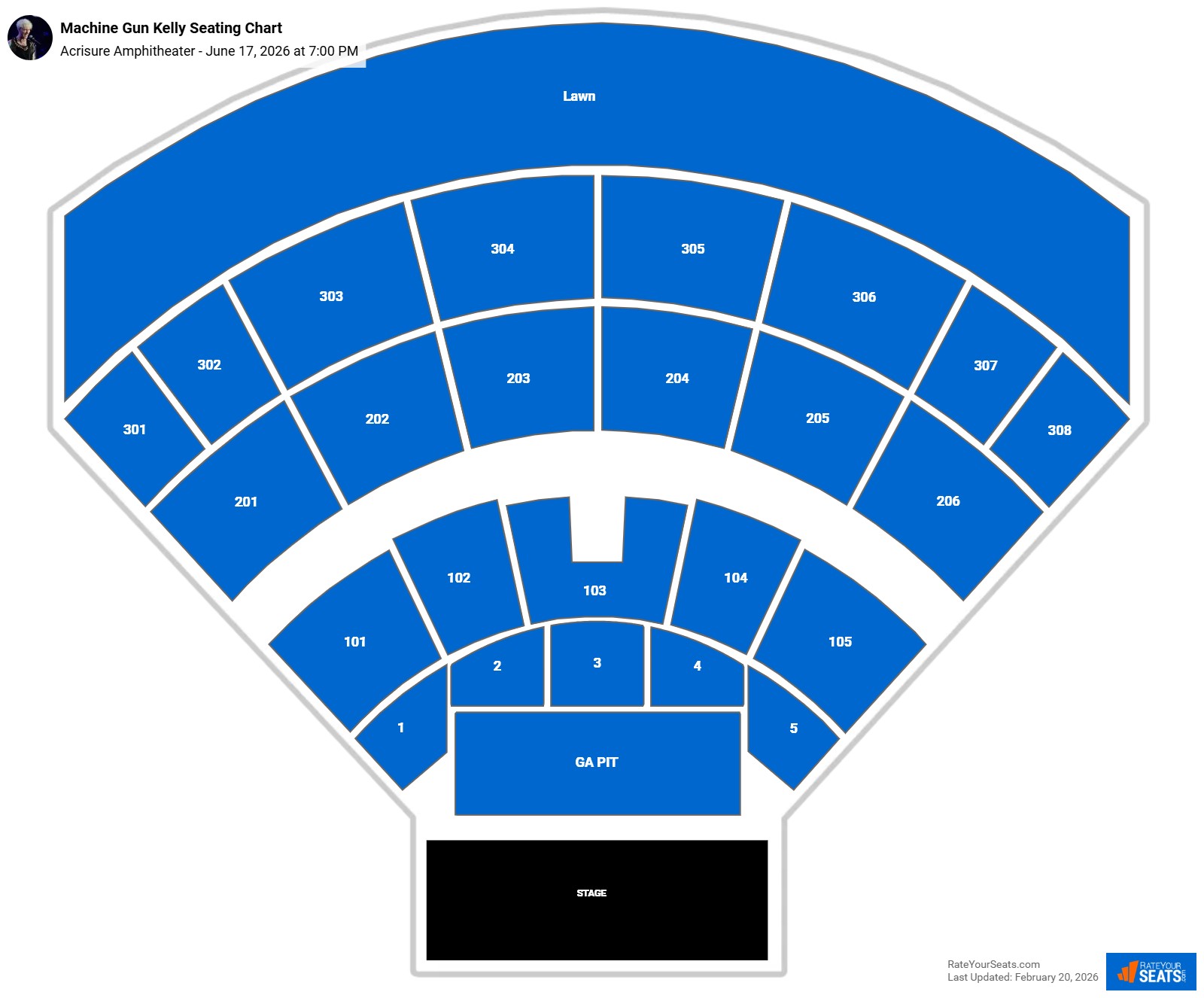 Machine Gun Kelly seating chart Acrisure Amphitheater